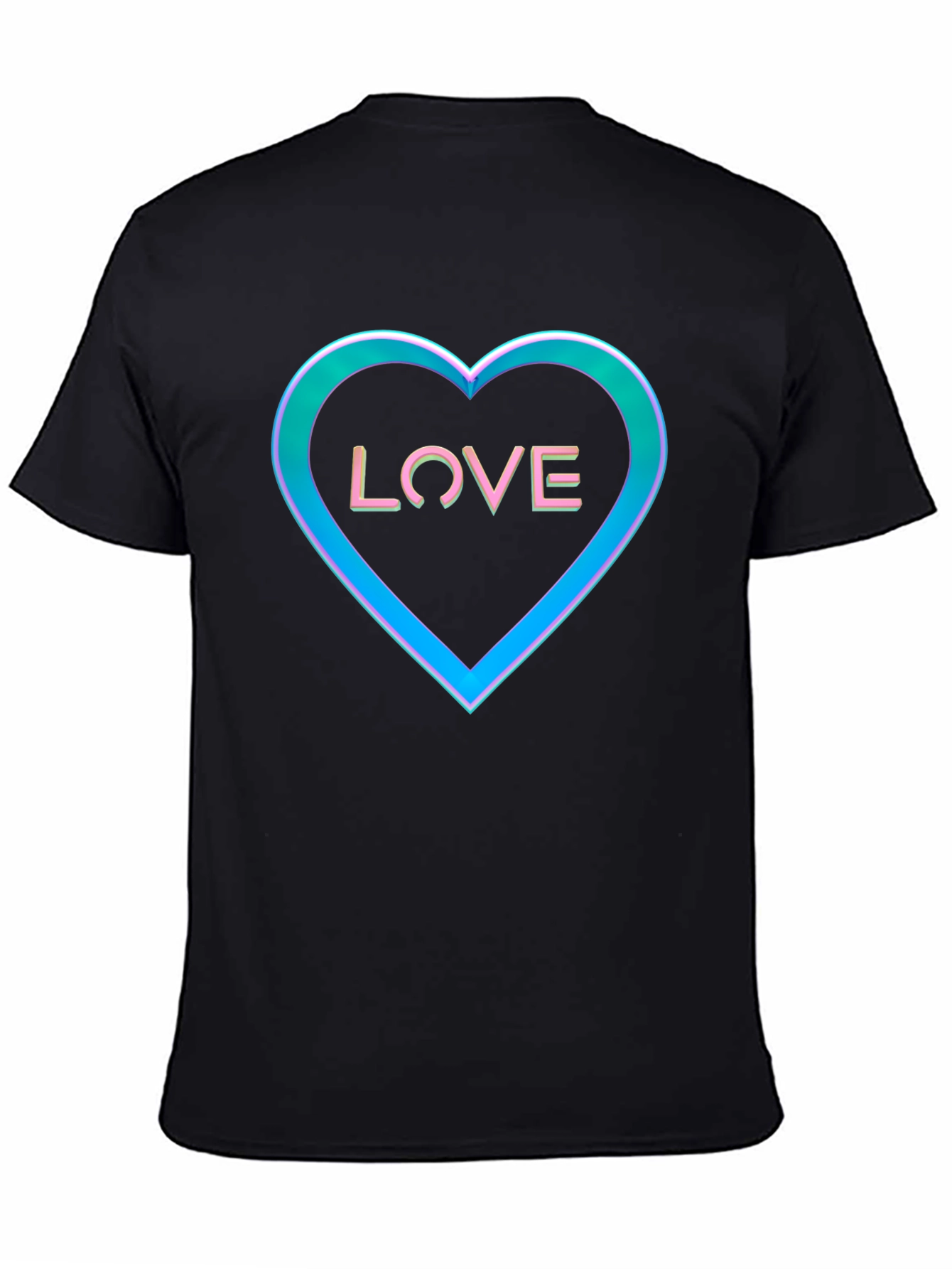 Black Love Heart Graphic Tee - Black view 4