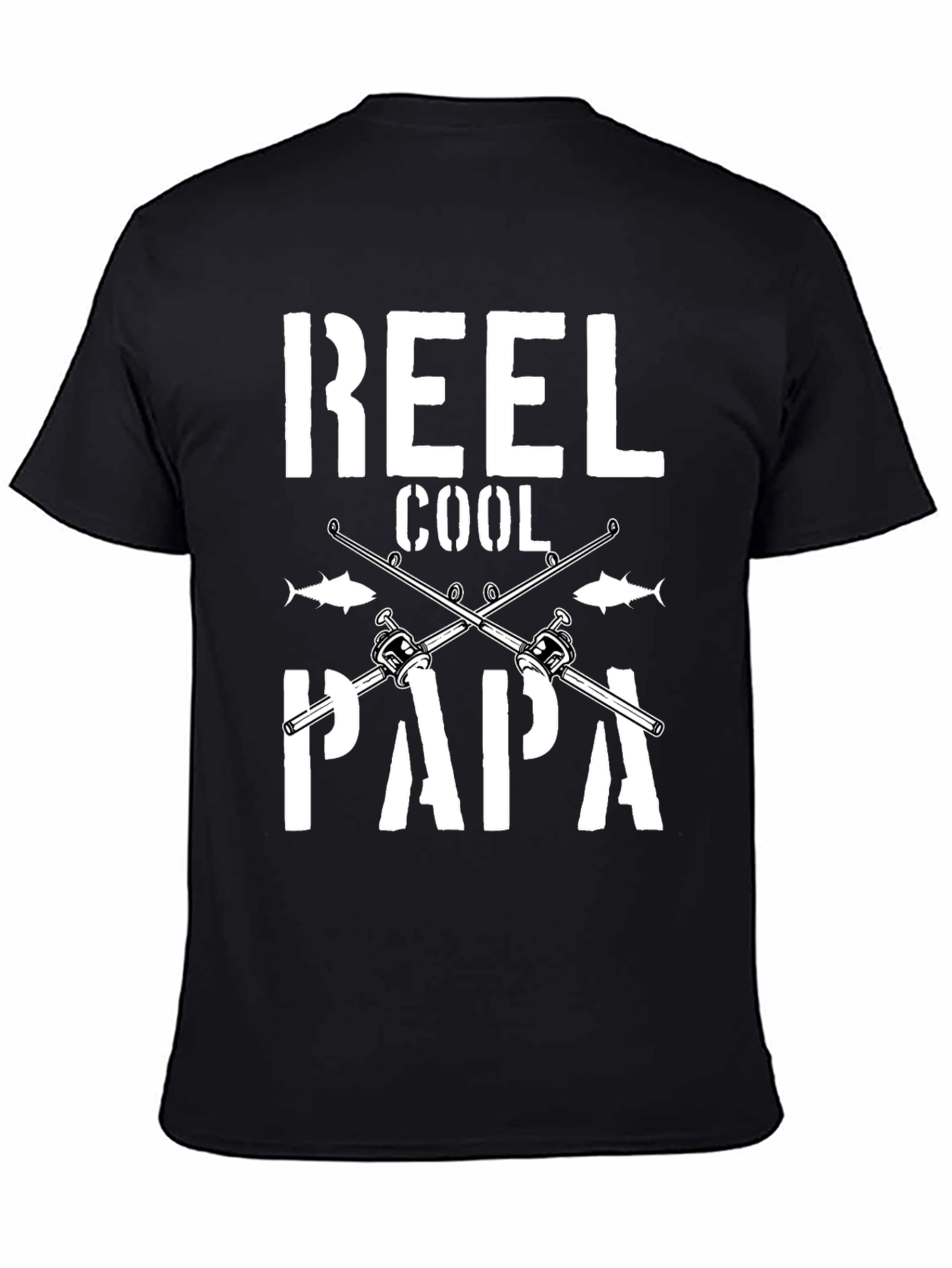 Black Reel Cool Papa Graphic T-Shirt Fishing Dad view 4