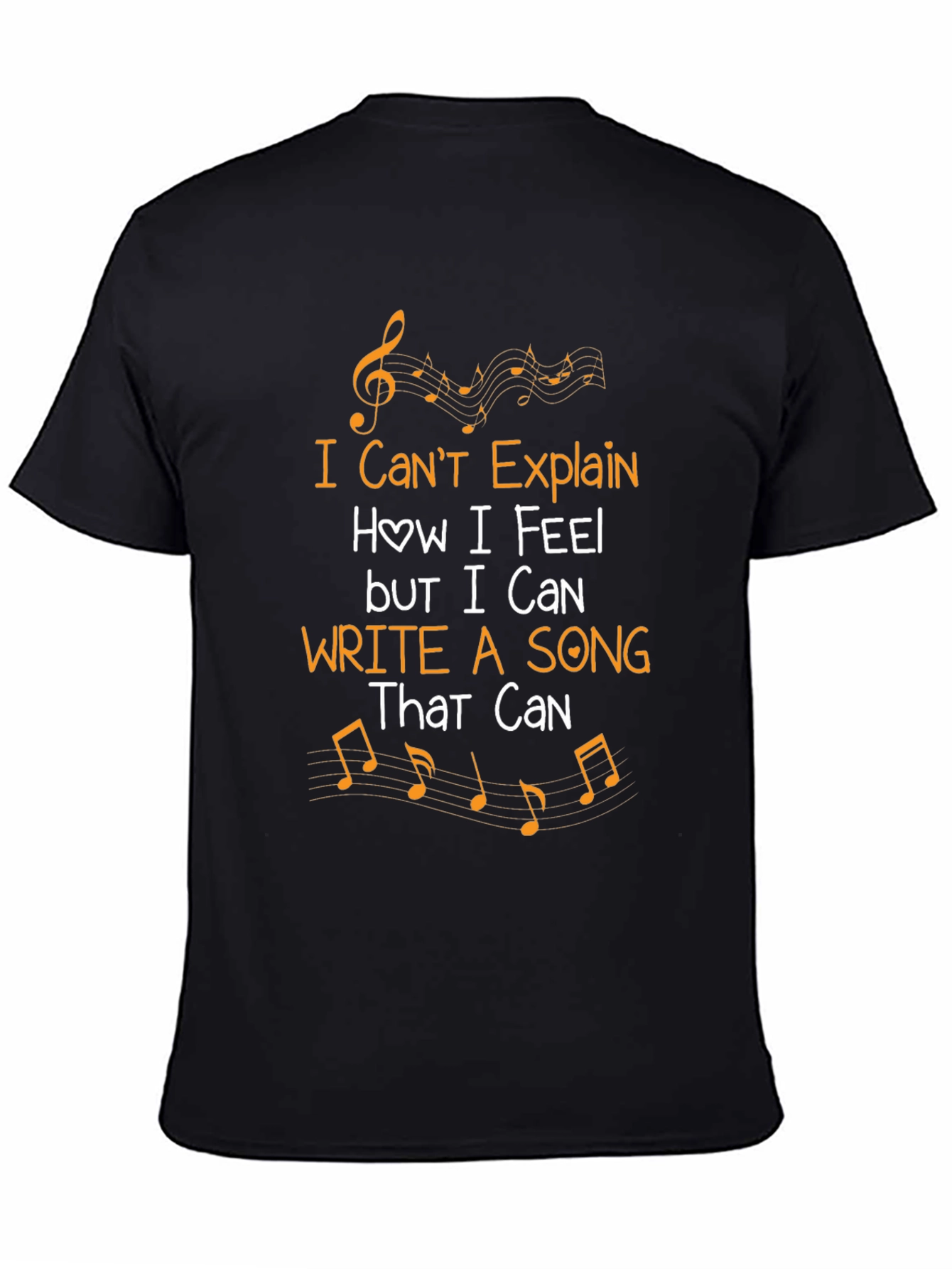 Black Musical Expression T-Shirt - "Write A Song" view 4