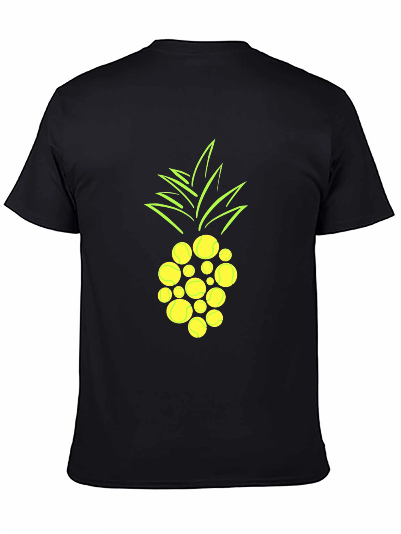 Black Pineapple Tennis Ball Graphic T-Shirt view 4
