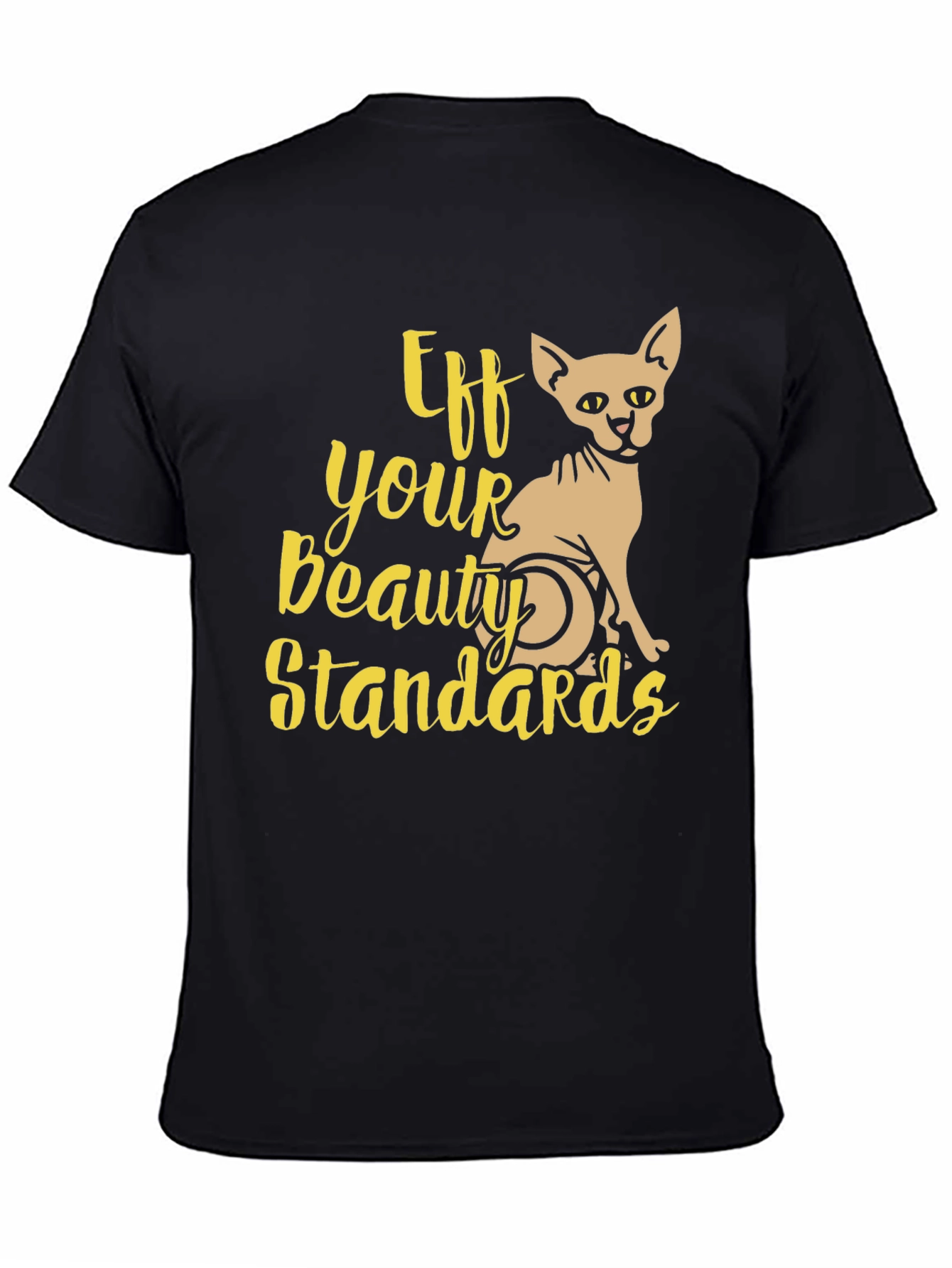 Black Eff Your Beauty Standards Cat Graphic Tee view 4