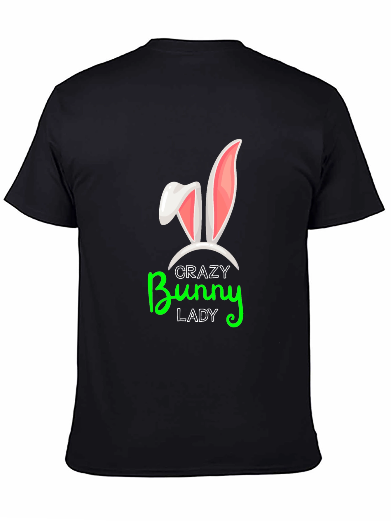 Black Crazy Bunny Lady Graphic Tee view 4