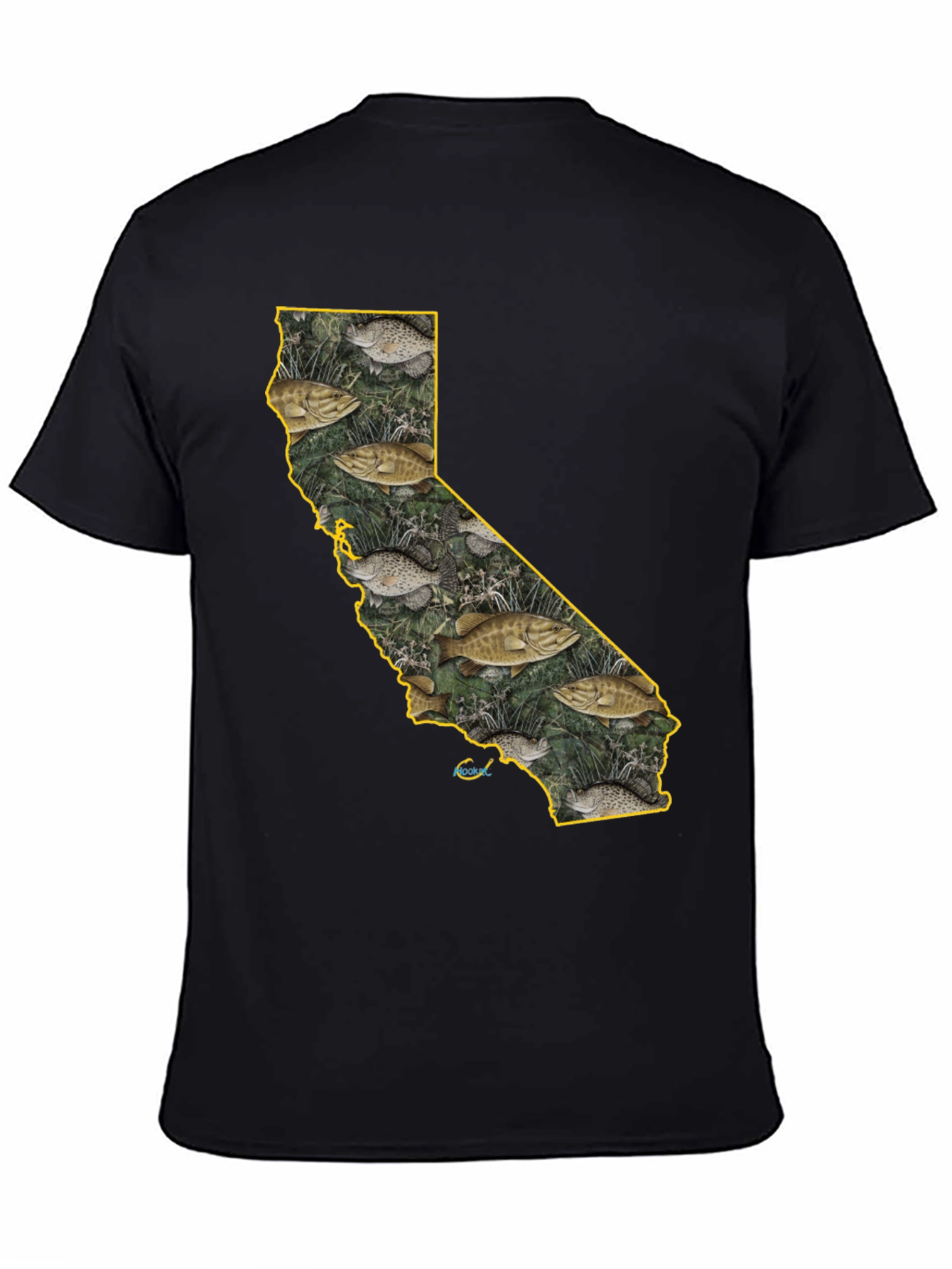 Black California Fish Graphic Tee - Bass Fishing T-Shirt view 4