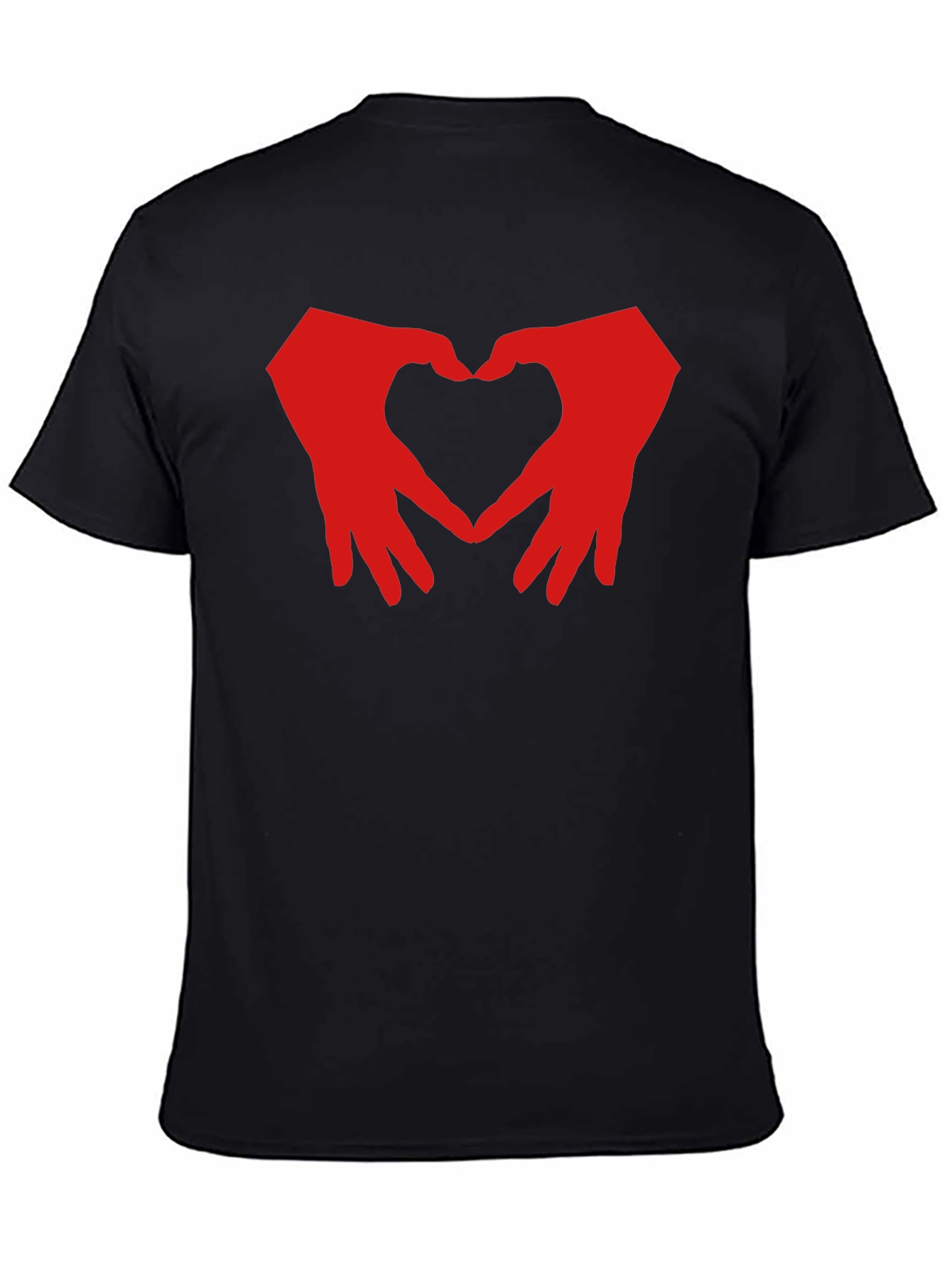 Black Heart Hands Graphic T-Shirt - Black Cotton Blend view 4