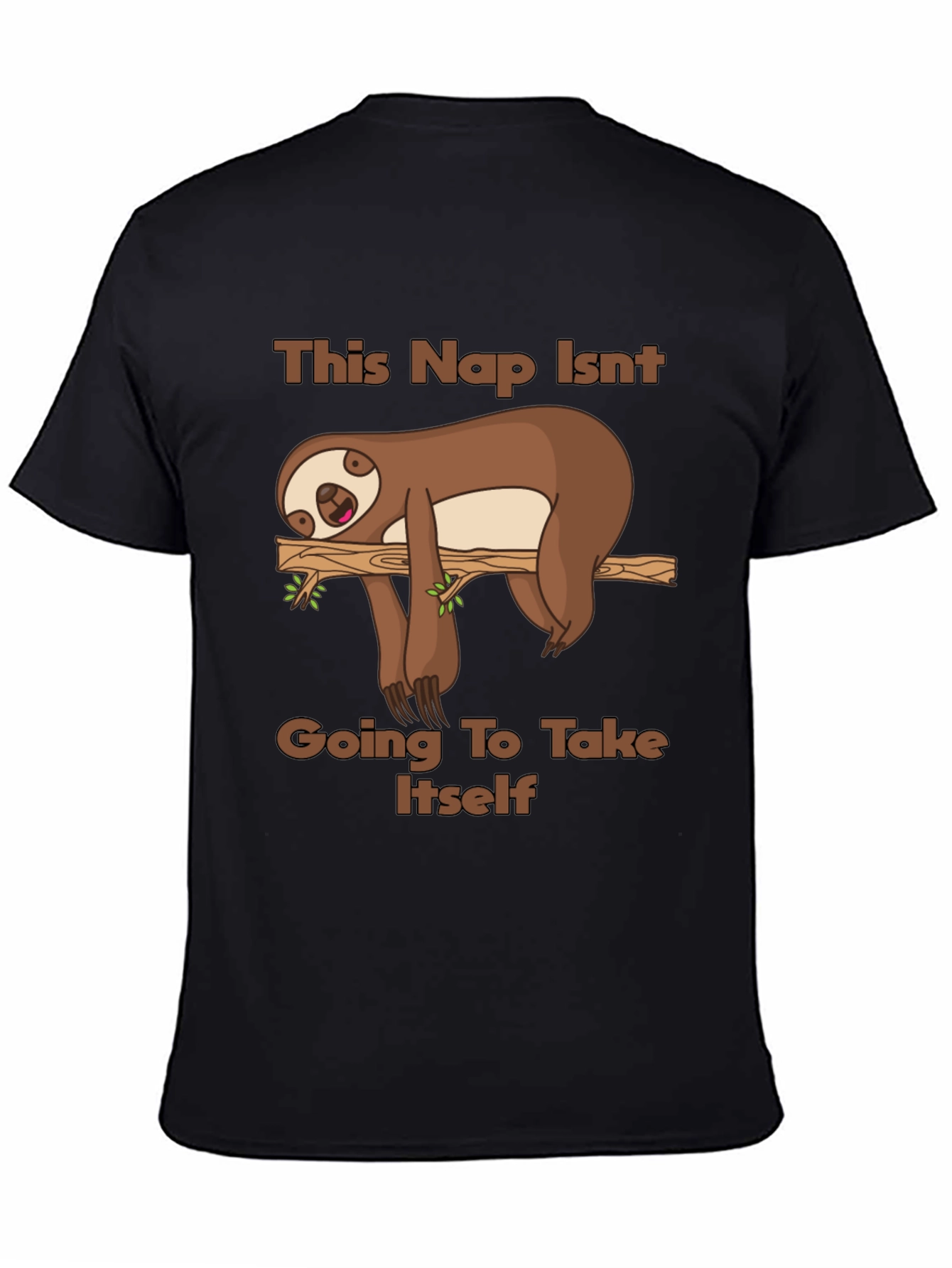 Black Sloth Nap T-Shirt - Funny Lazy Day Tee view 4