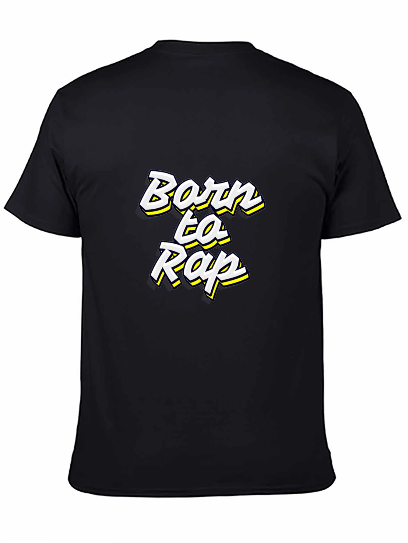 Black Born to Rap Black T-Shirt view 4