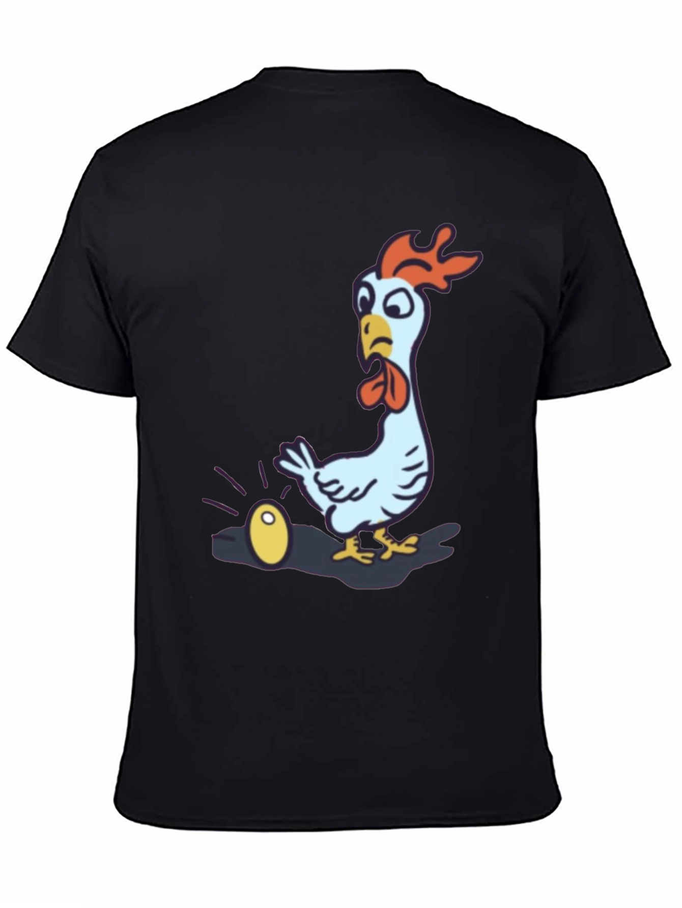 Black Funny Chicken Golden Egg Black T-Shirt view 4