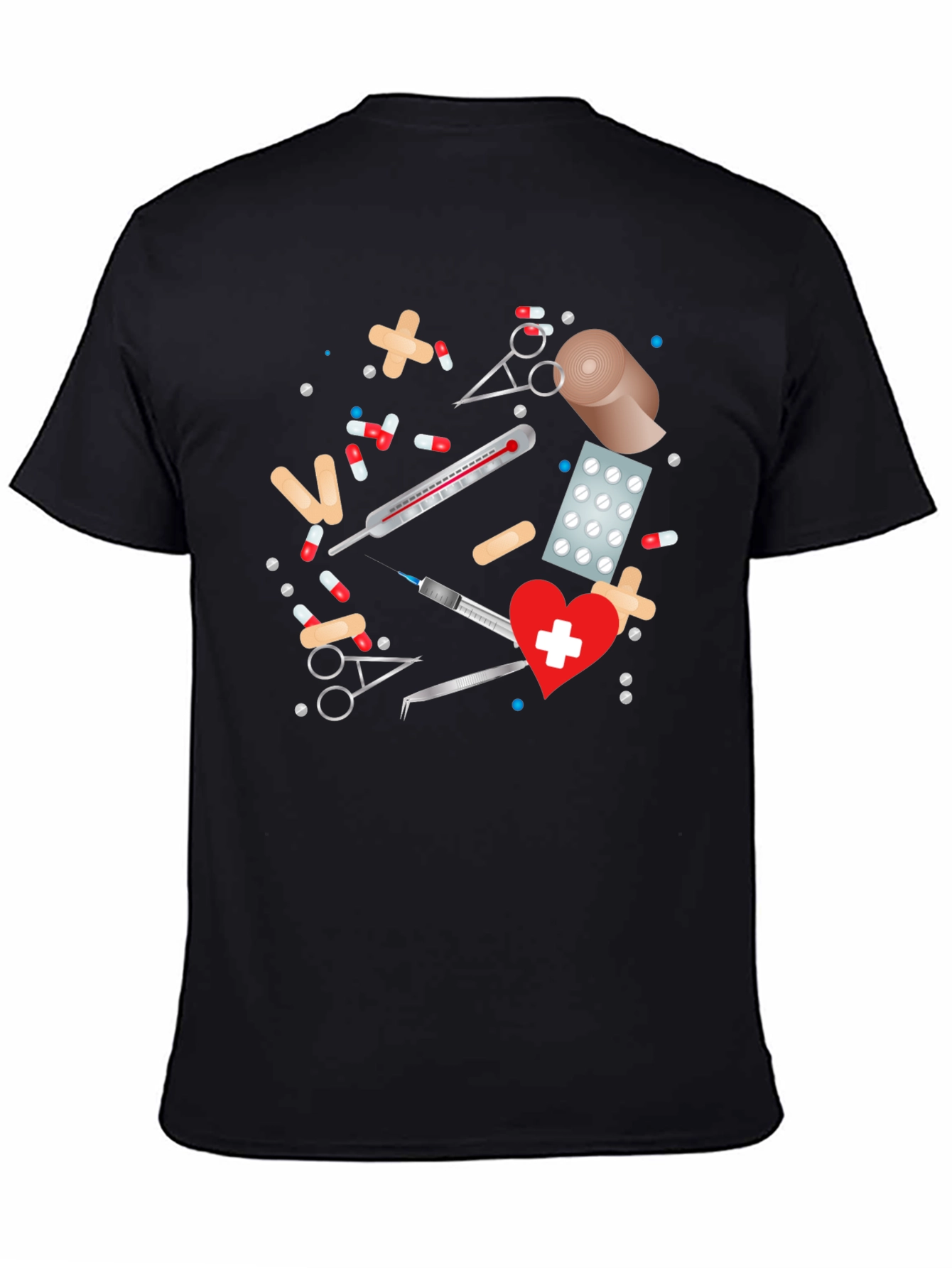 Black Medical Theme Graphic Tee view 4