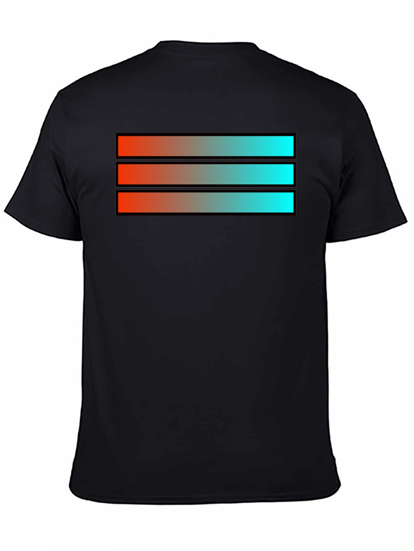 Black Gradient Stripe Graphic Tee - Modern Style view 4