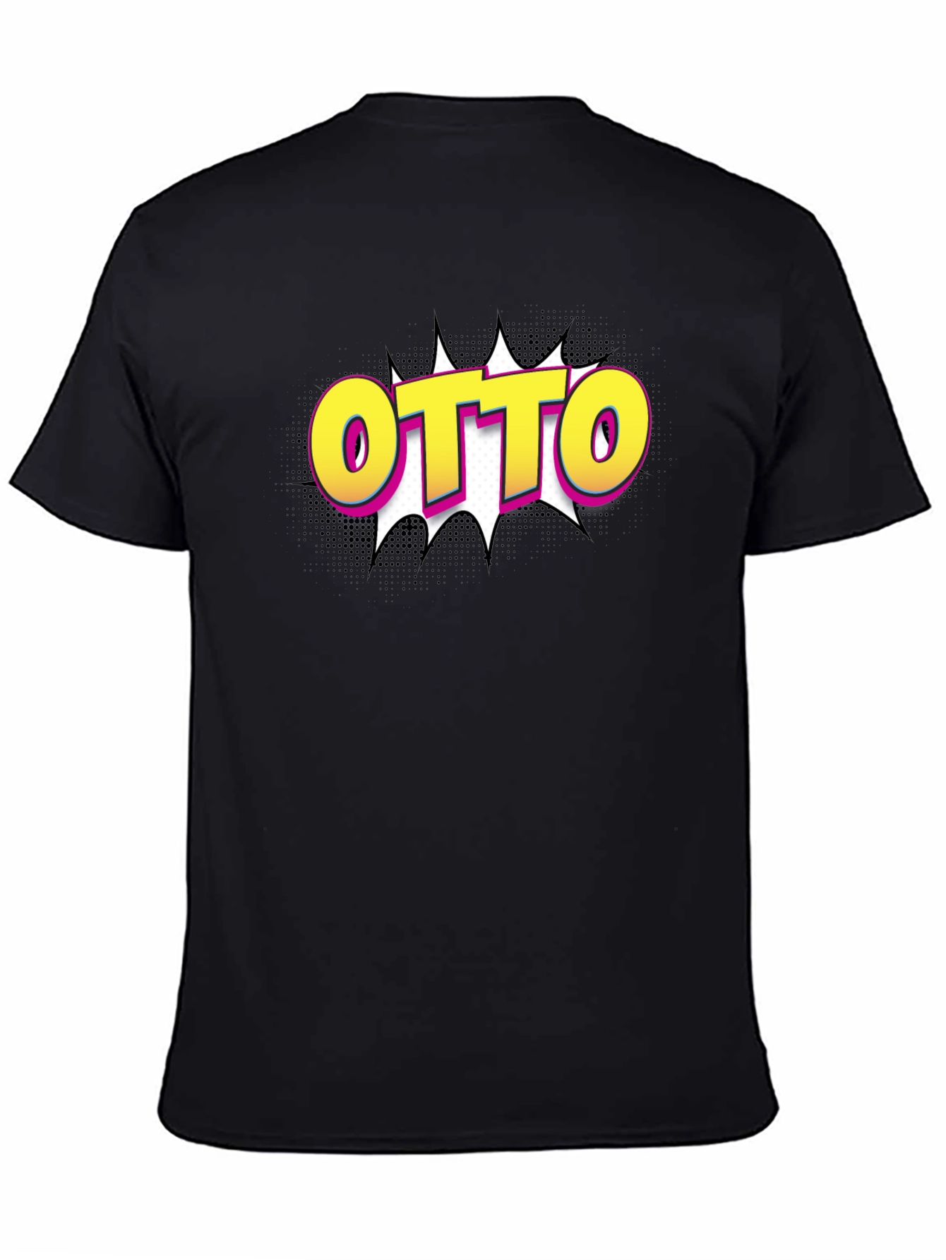 Black Otto Pop Art Graphic Black T-Shirt view 4