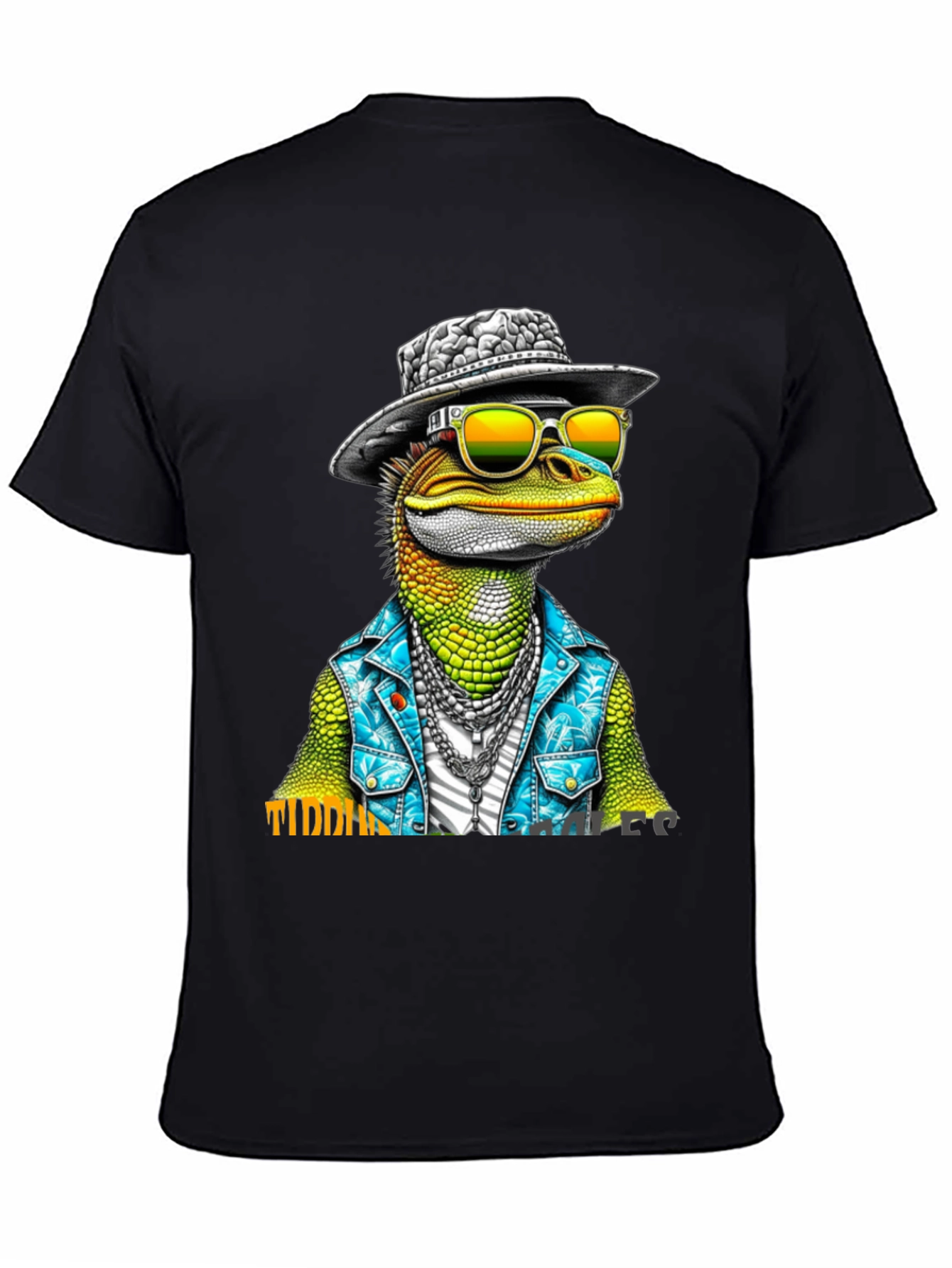 Black Cool Lizard Graphic T-Shirt view 4