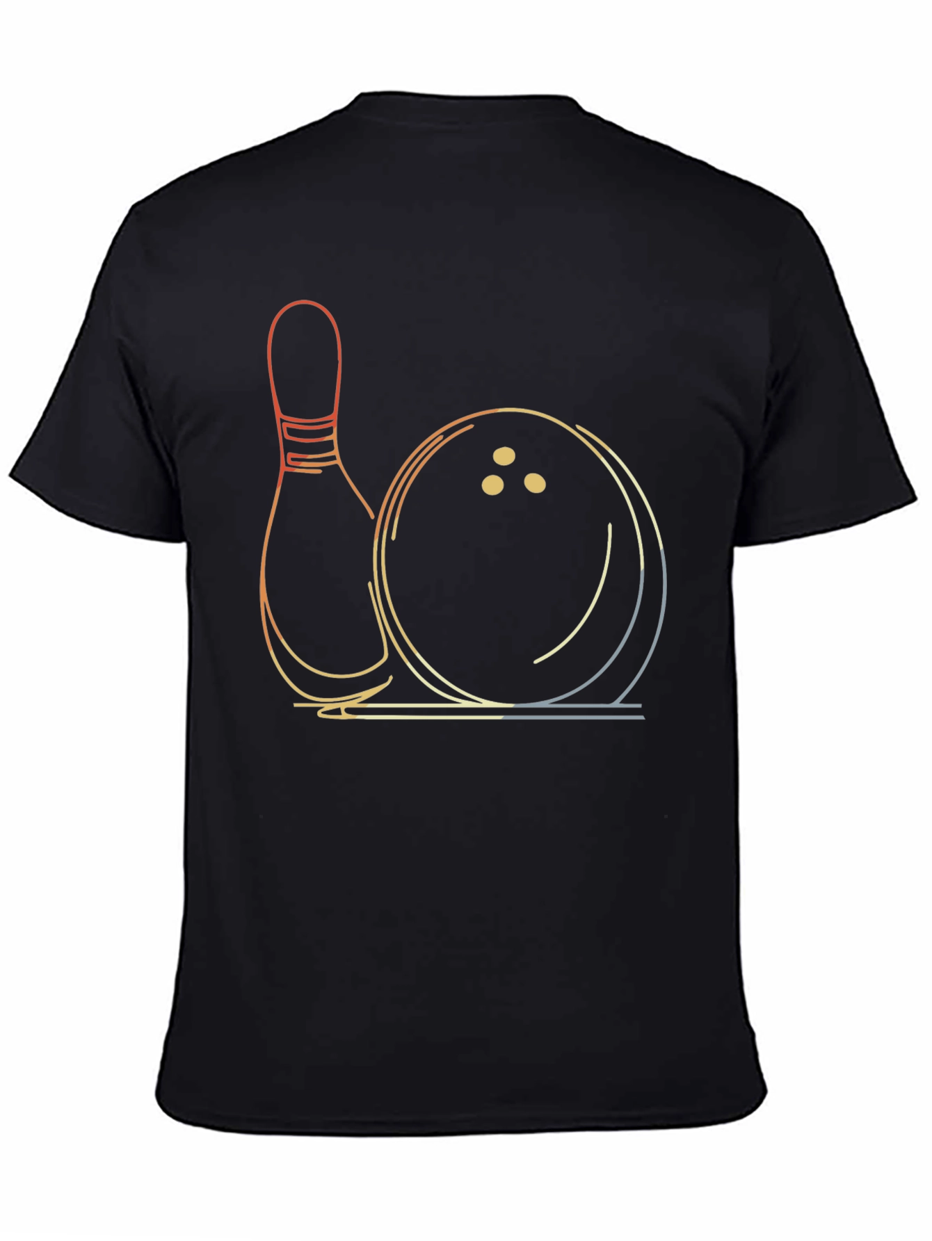 Black Retro Bowling Strike T-Shirt view 4