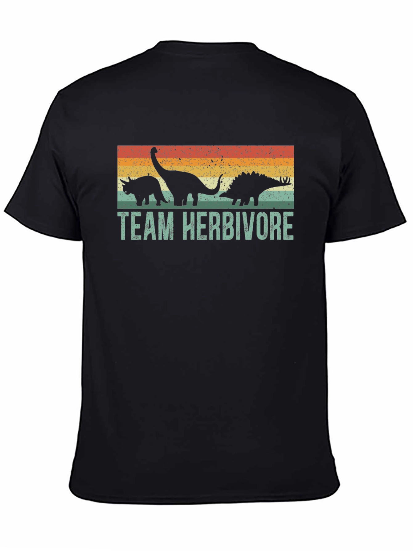 Black Team Herbivore Dinosaur Graphic T-Shirt view 4