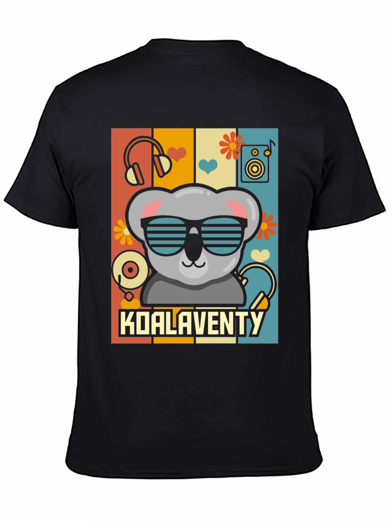 Black Koalaventy Music Lover T-Shirt view 4
