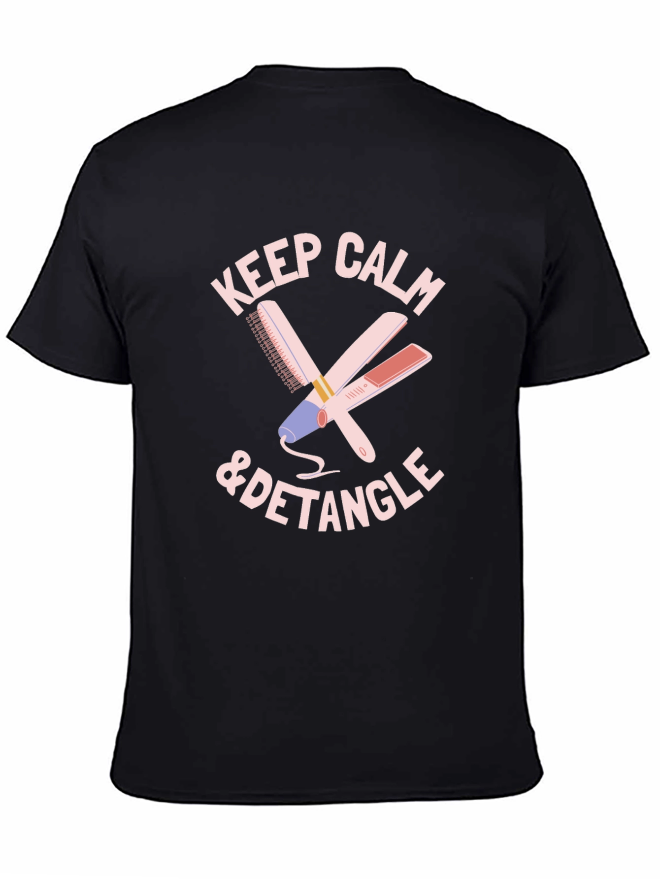 Black Keep Calm & Detangle T-Shirt view 4