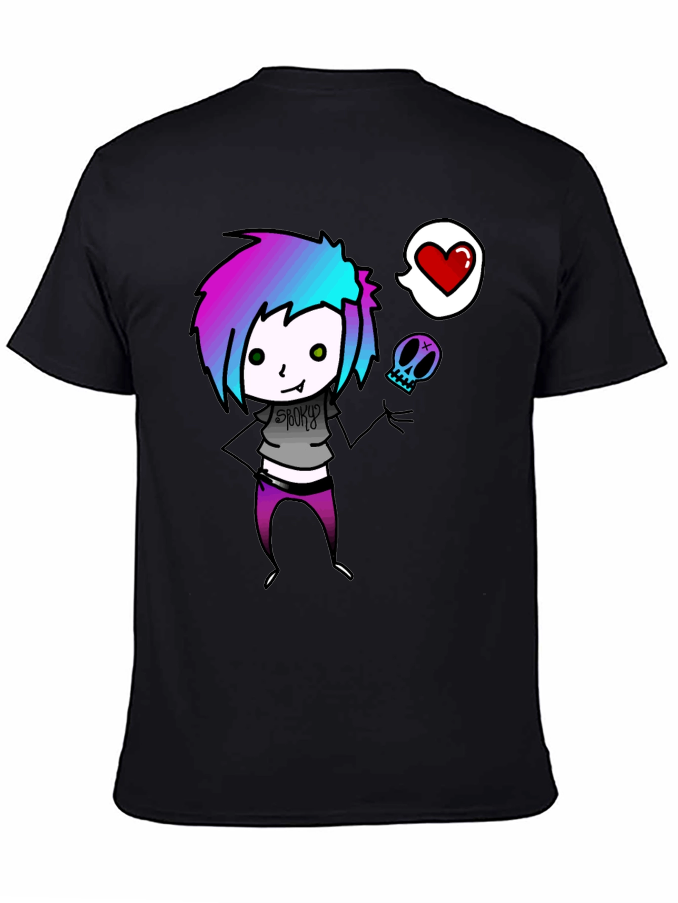 Black Spooky Love T-Shirt view 4