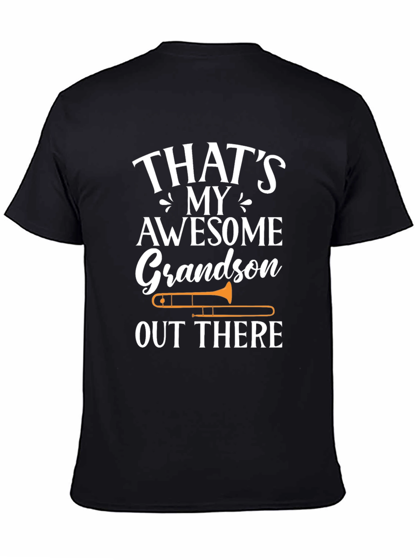 Black Awesome Grandson Trombone T-Shirt view 4
