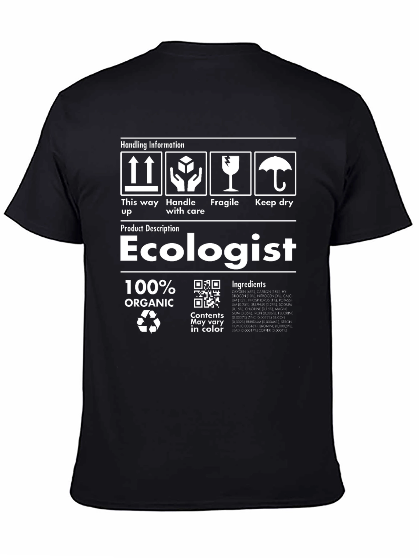 Black Ecologist T-Shirt | 100% Organic Humor Tee view 4