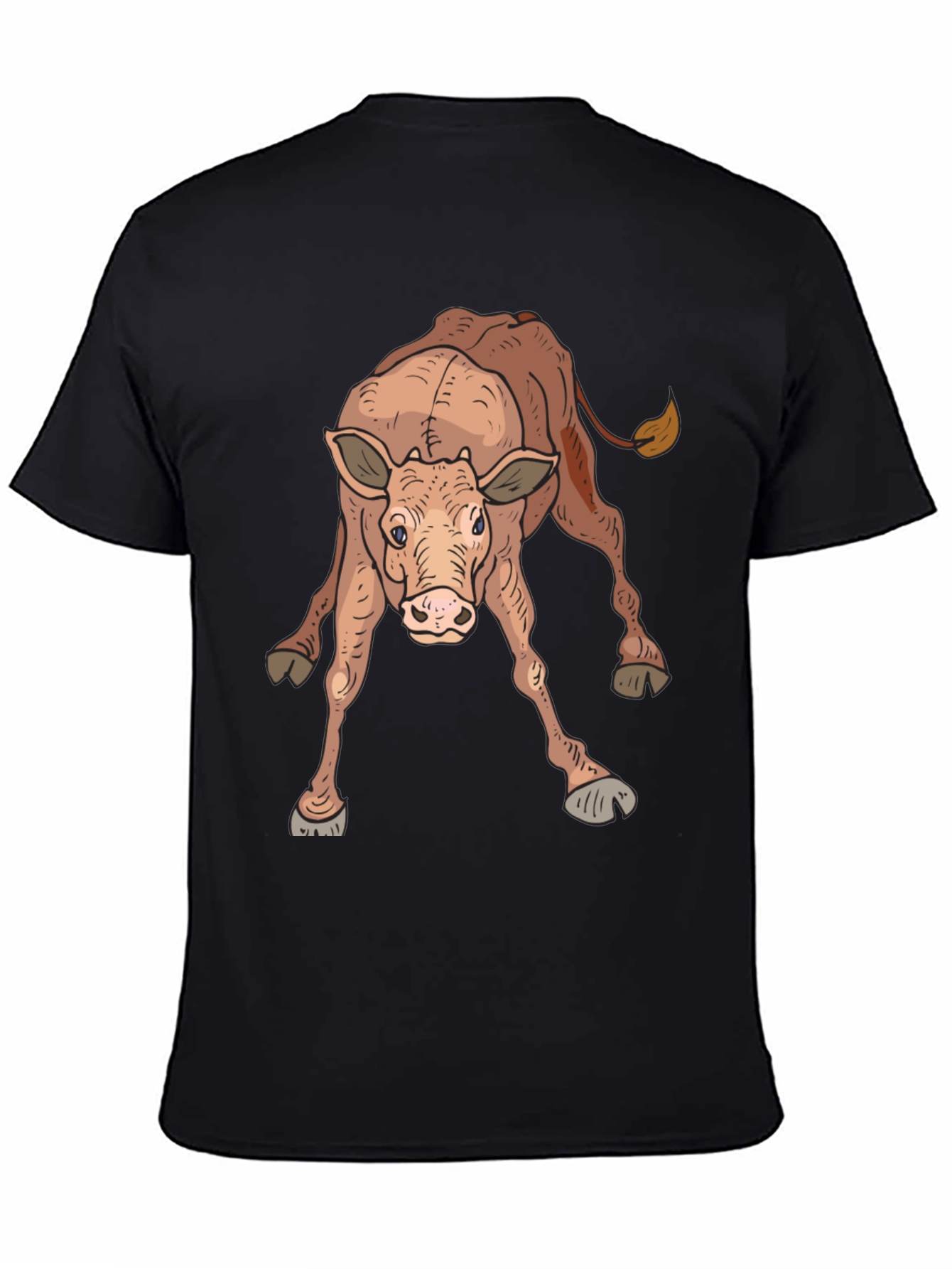 Black Cow Graphic T-Shirt - Soft Cotton Blend Tee view 4