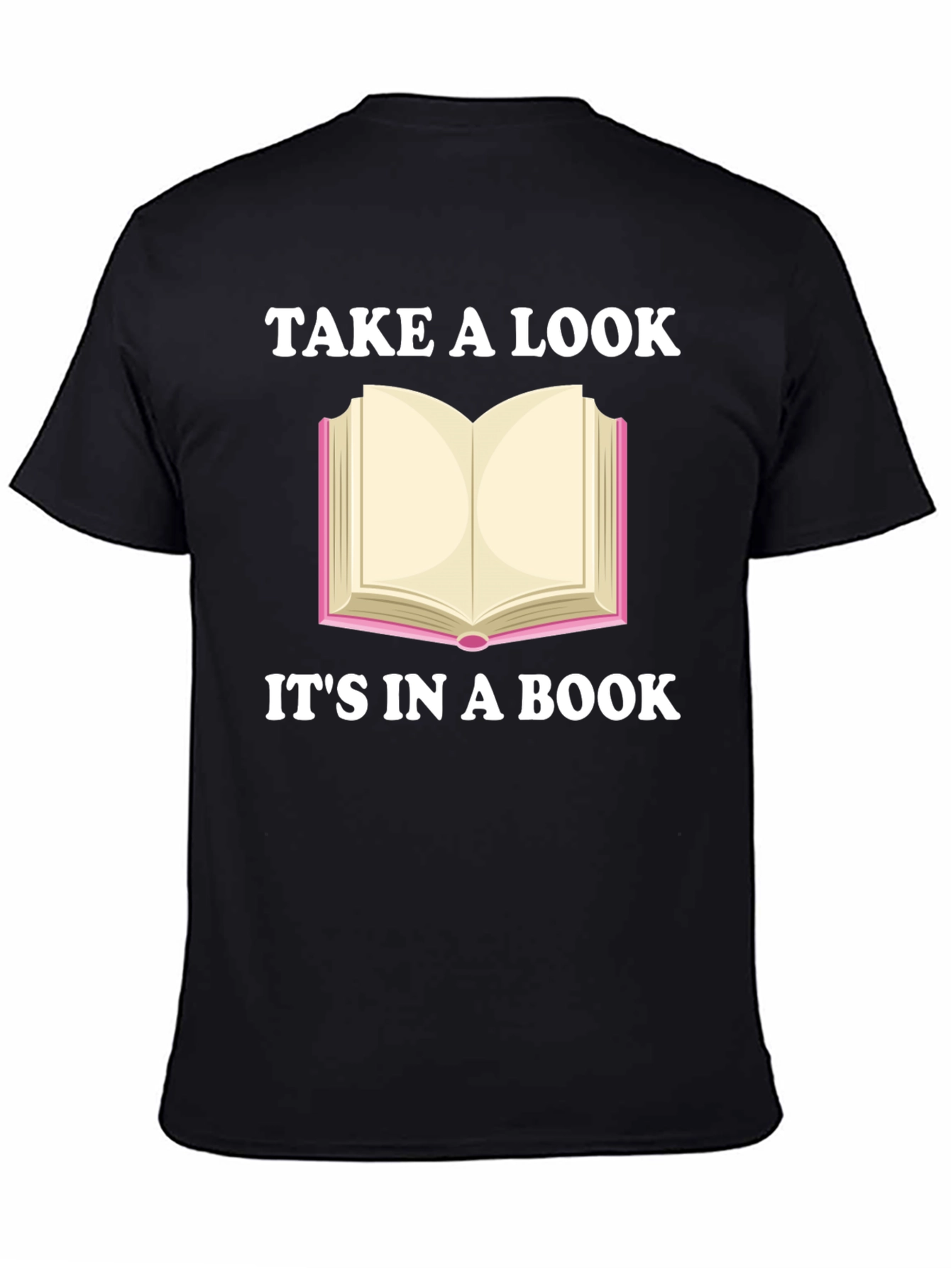 Black Take a Look It's in a Book Novelty T-Shirt view 4