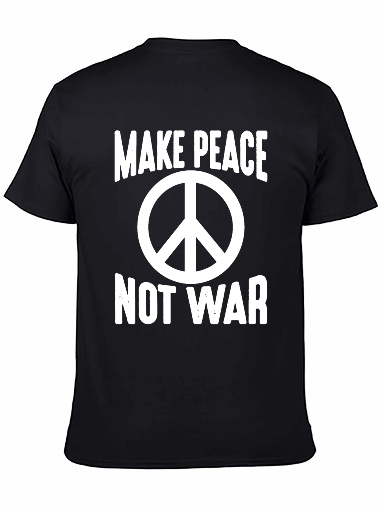 Black Make Peace Not War Graphic T-Shirt - Black view 4