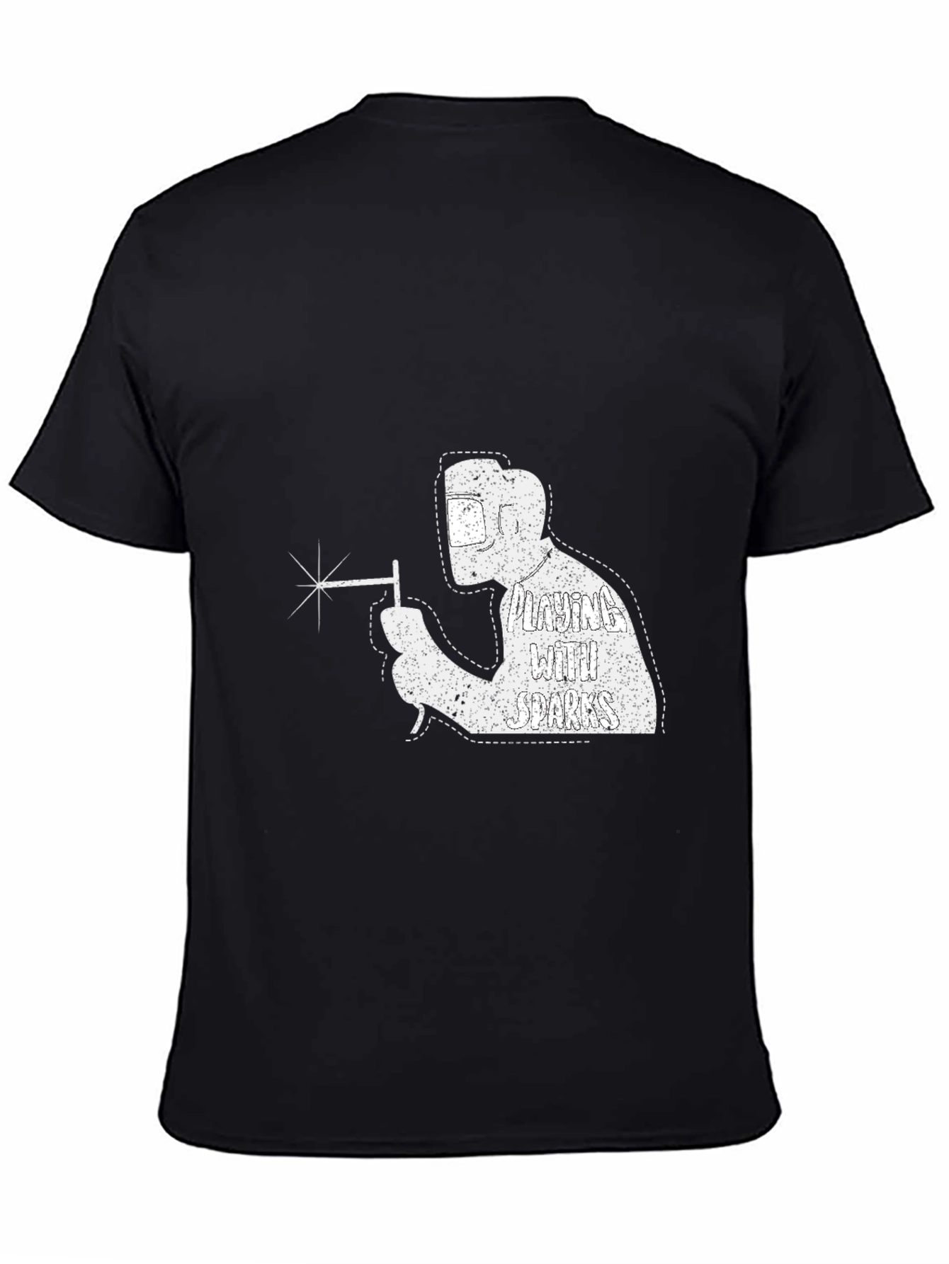 Black Welding with Sparks T-Shirt - Cool Welder Design view 4