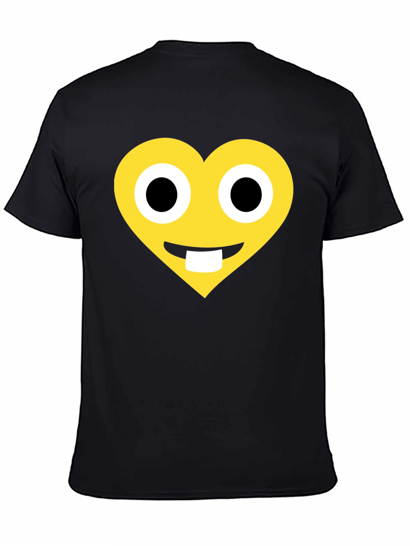 Black Heart Emoji Graphic T-Shirt - Black Cotton Blend view 4