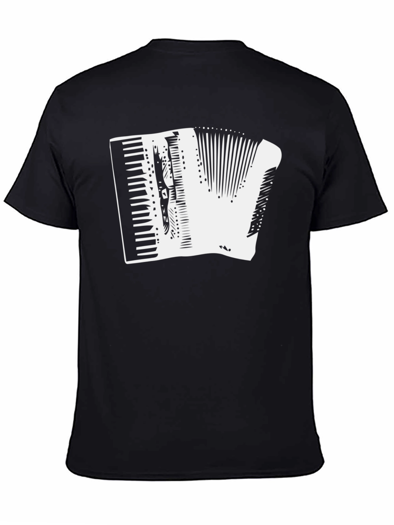 Black Accordion Graphic Tee - Black Cotton T-Shirt view 4