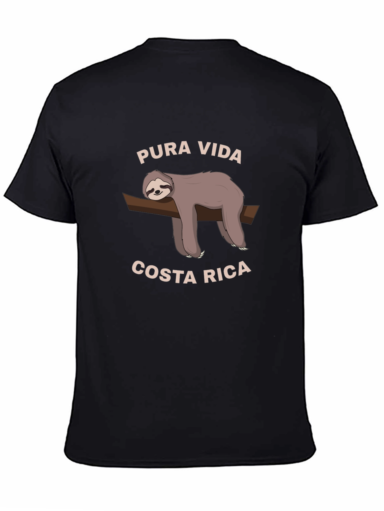 Black Pura Vida Costa Rica Sloth Graphic T-Shirt view 4