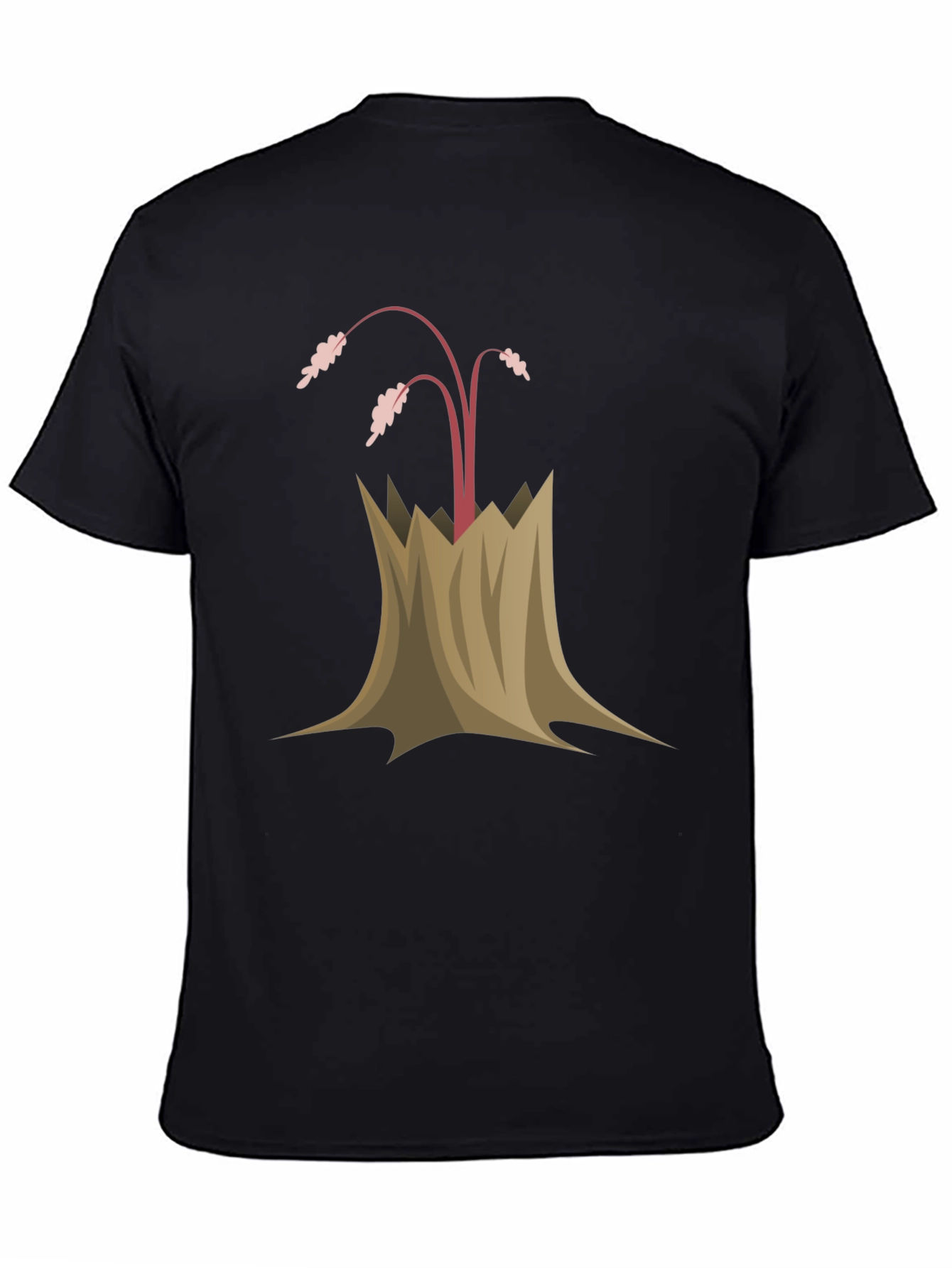 Black Tree Stump Plant Tee - Unique Graphic Design view 4