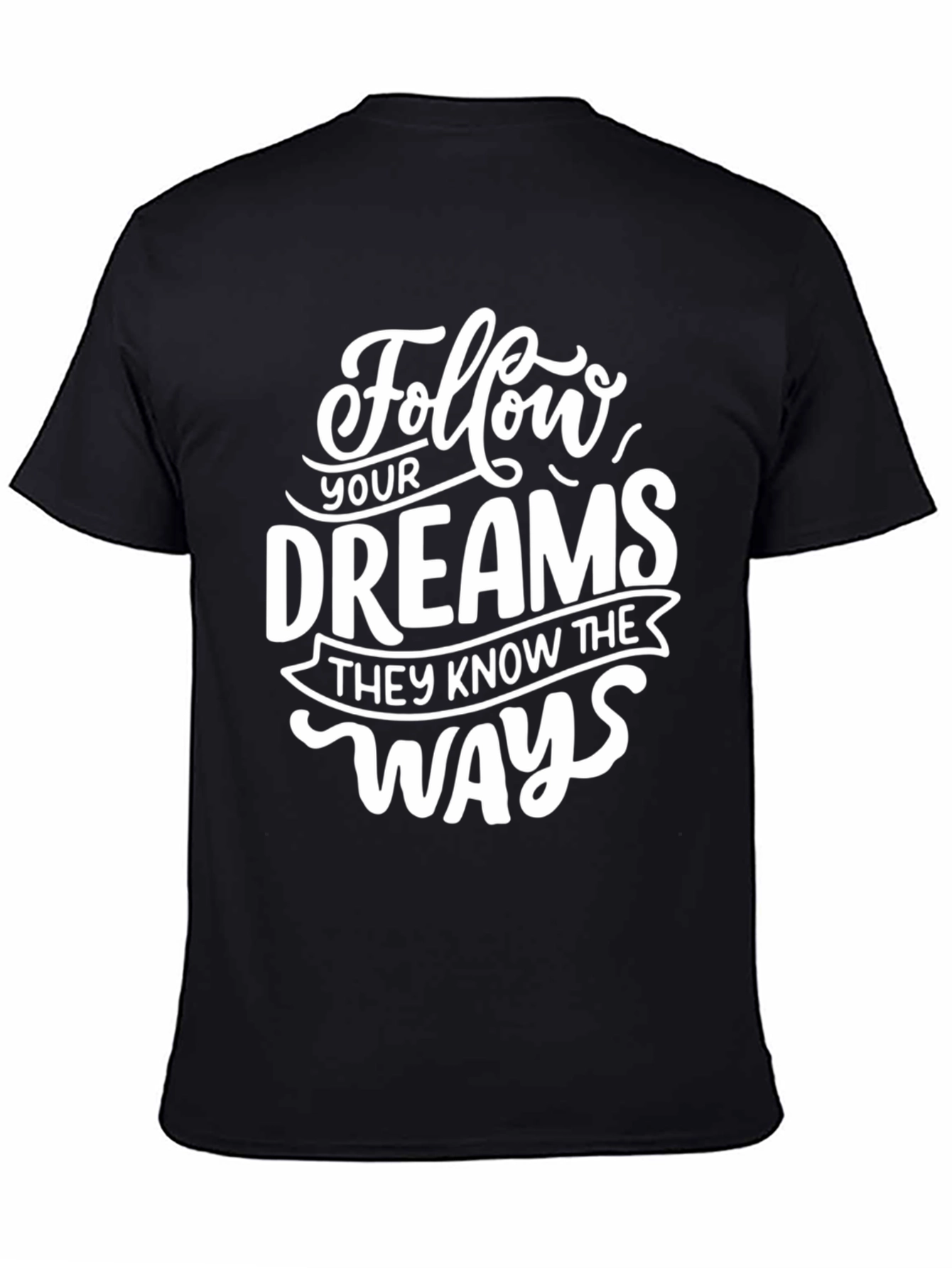 Black Follow Your Dreams Graphic Tee - Black view 4