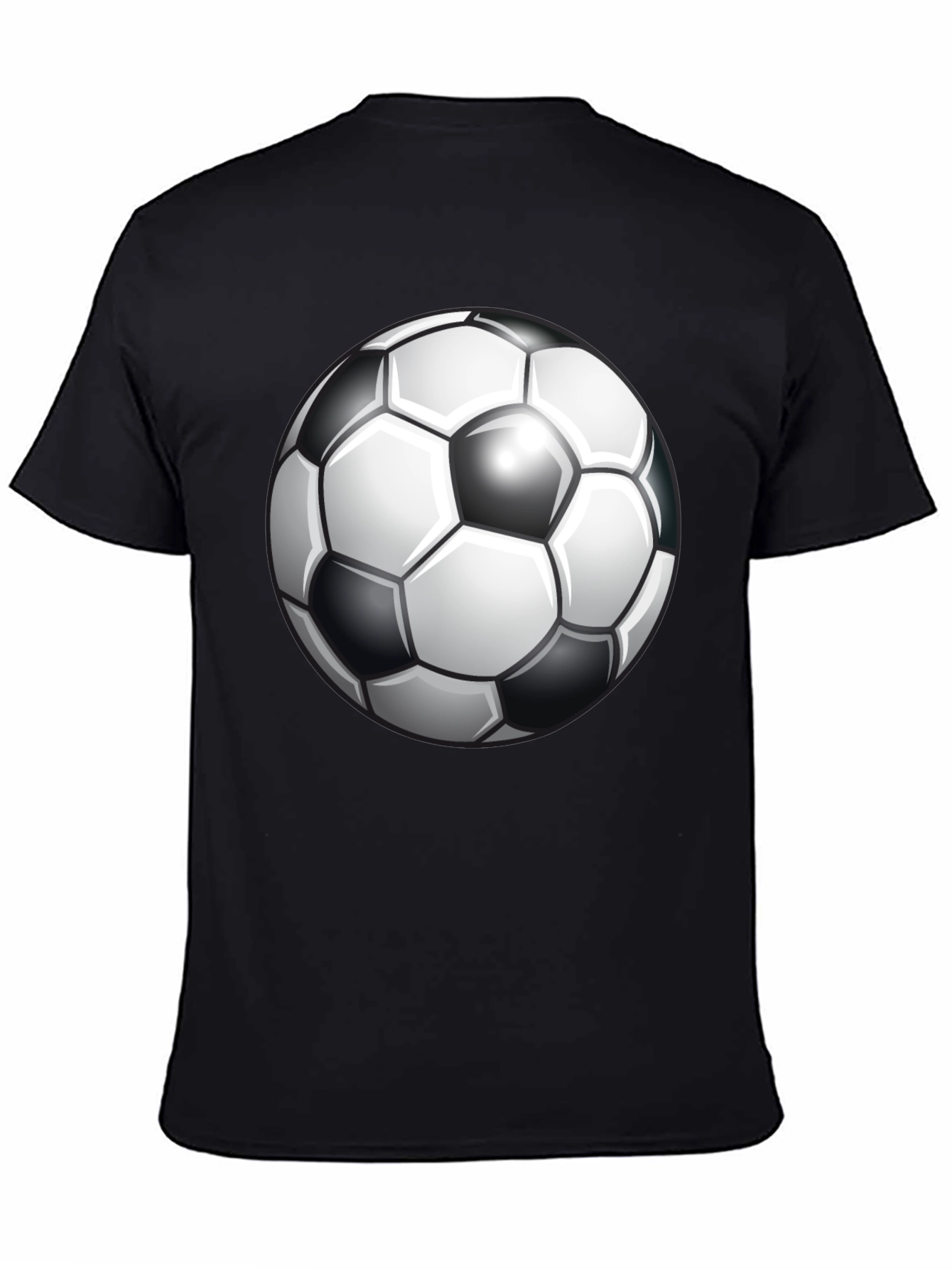 Black Soccer Ball Graphic Tee - Classic Design view 4
