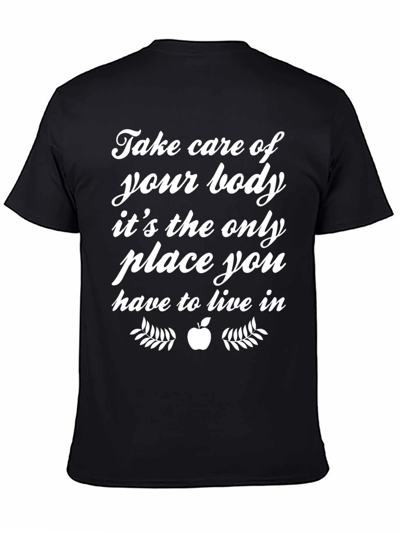Black Wellness T-Shirt: Take Care of Your Body view 4
