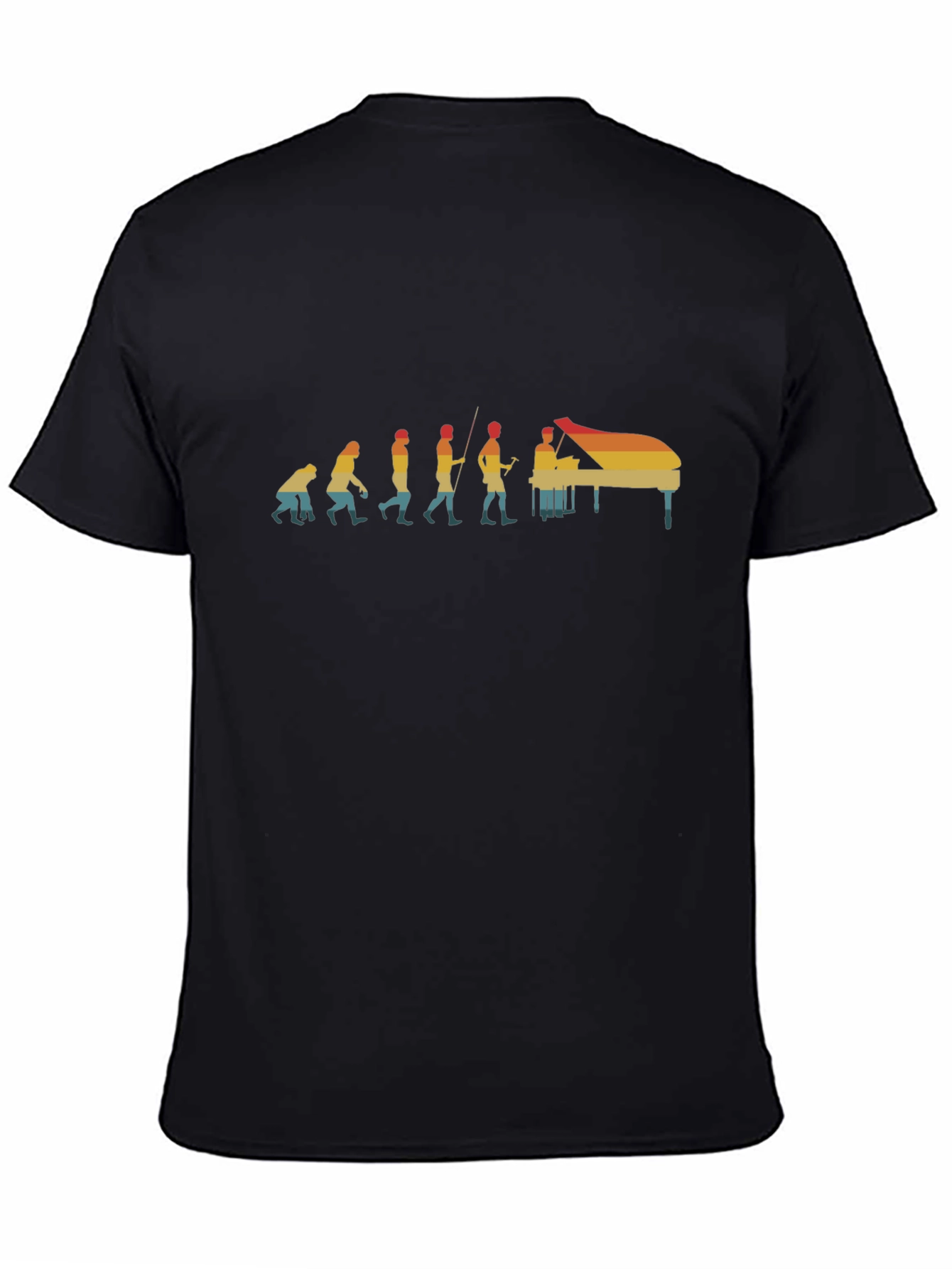 Black Evolution of a Pianist T-Shirt - Music Lover Tee view 4
