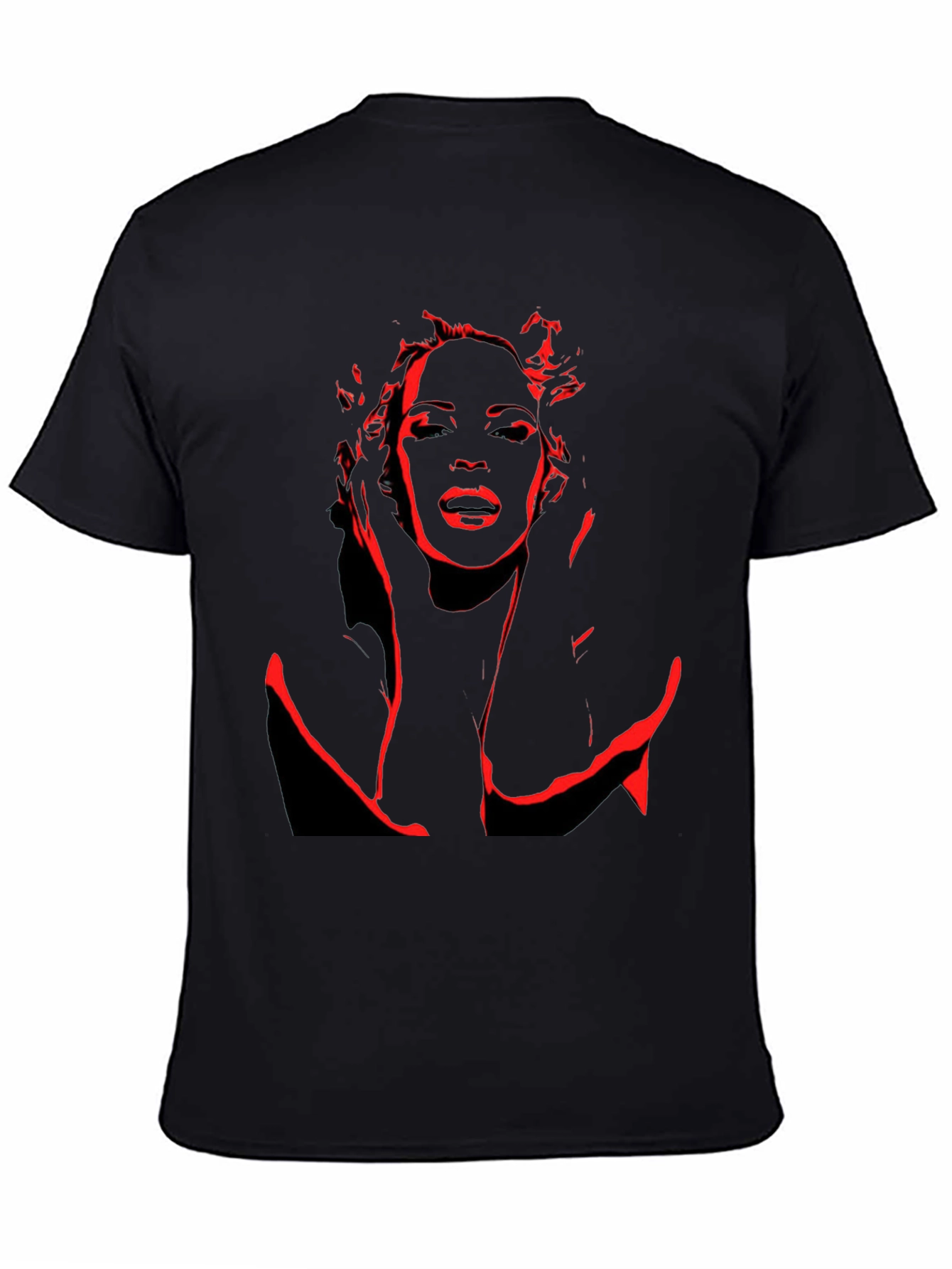 Black Red Silhouette Graphic Black T-Shirt view 4