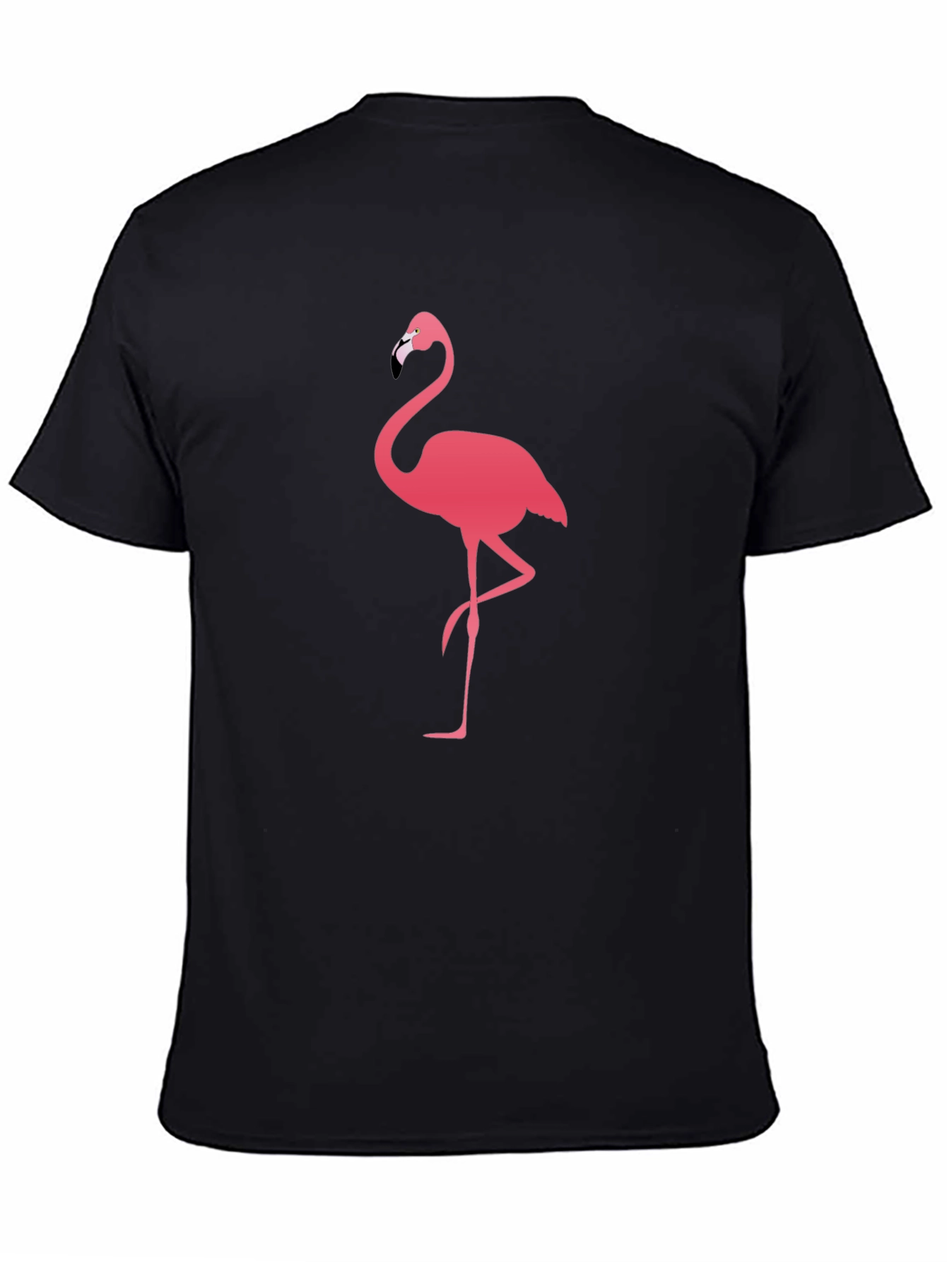 Black Flamingo Graphic Print Men's Black T-Shirt view 4