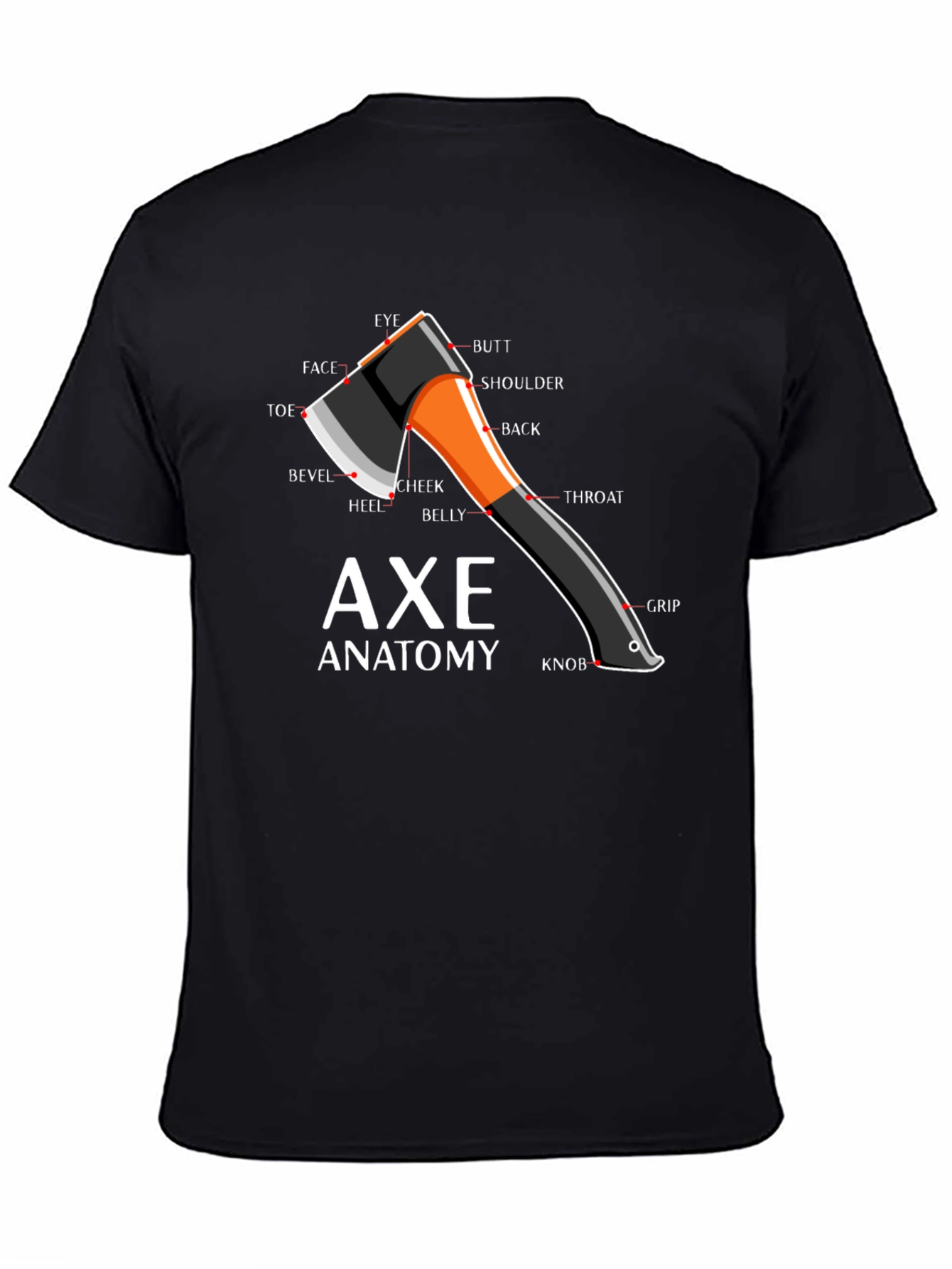 Black Axe Anatomy Diagram T-Shirt view 4