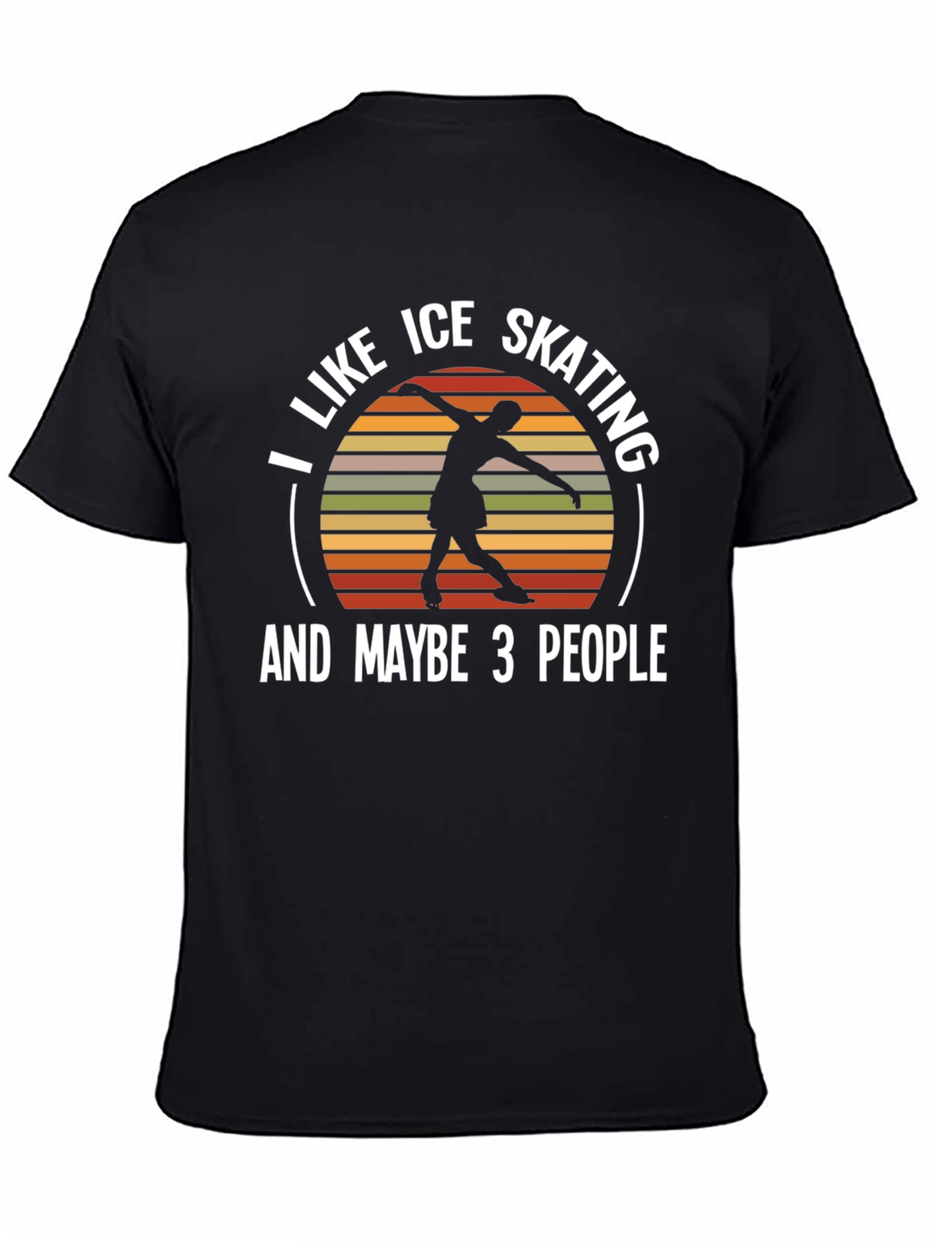Black Ice Skating Lover T-Shirt - Funny Skater Tee view 4