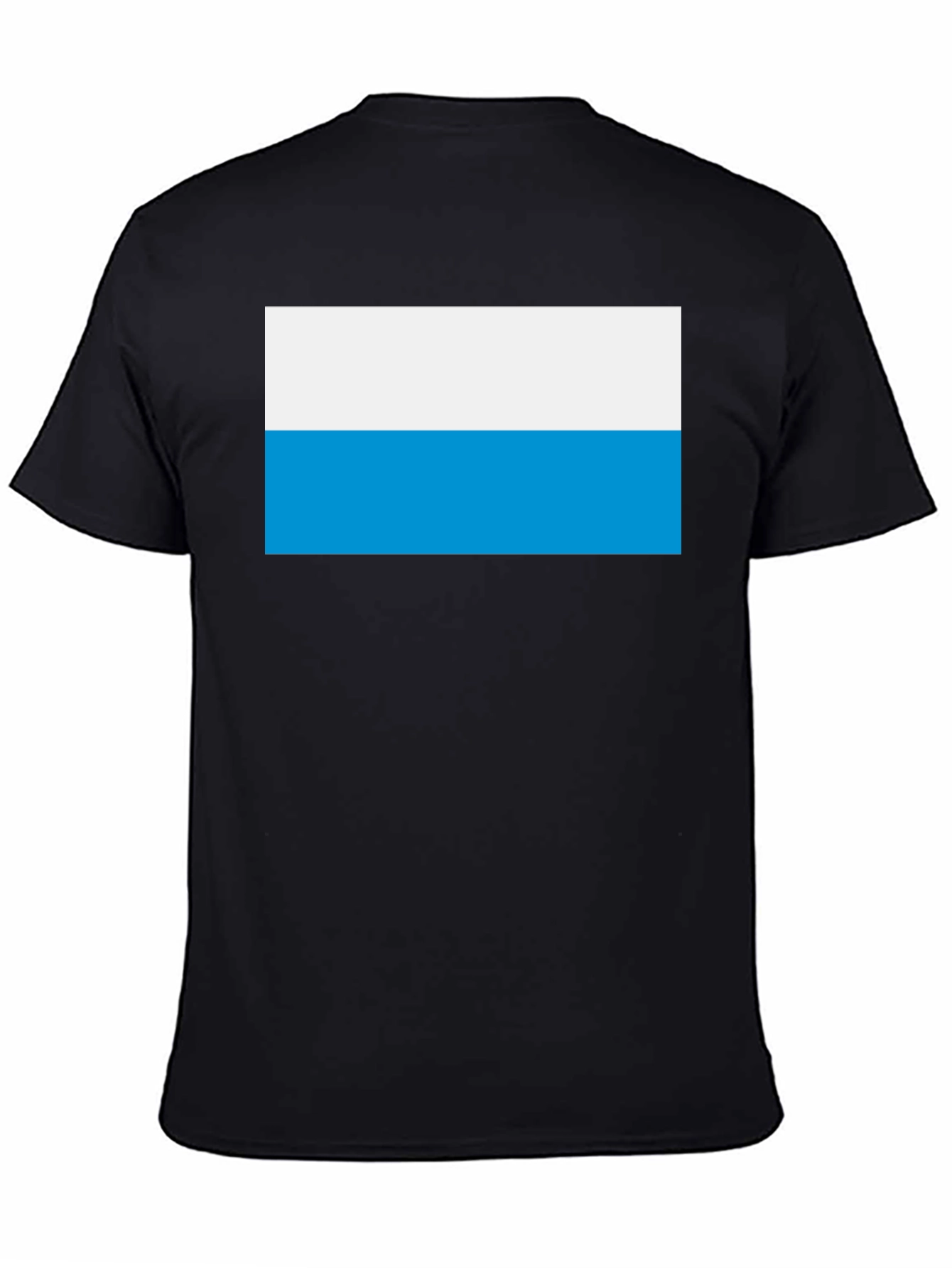 Black San Marino Flag T-Shirt - Black Cotton Tee view 4