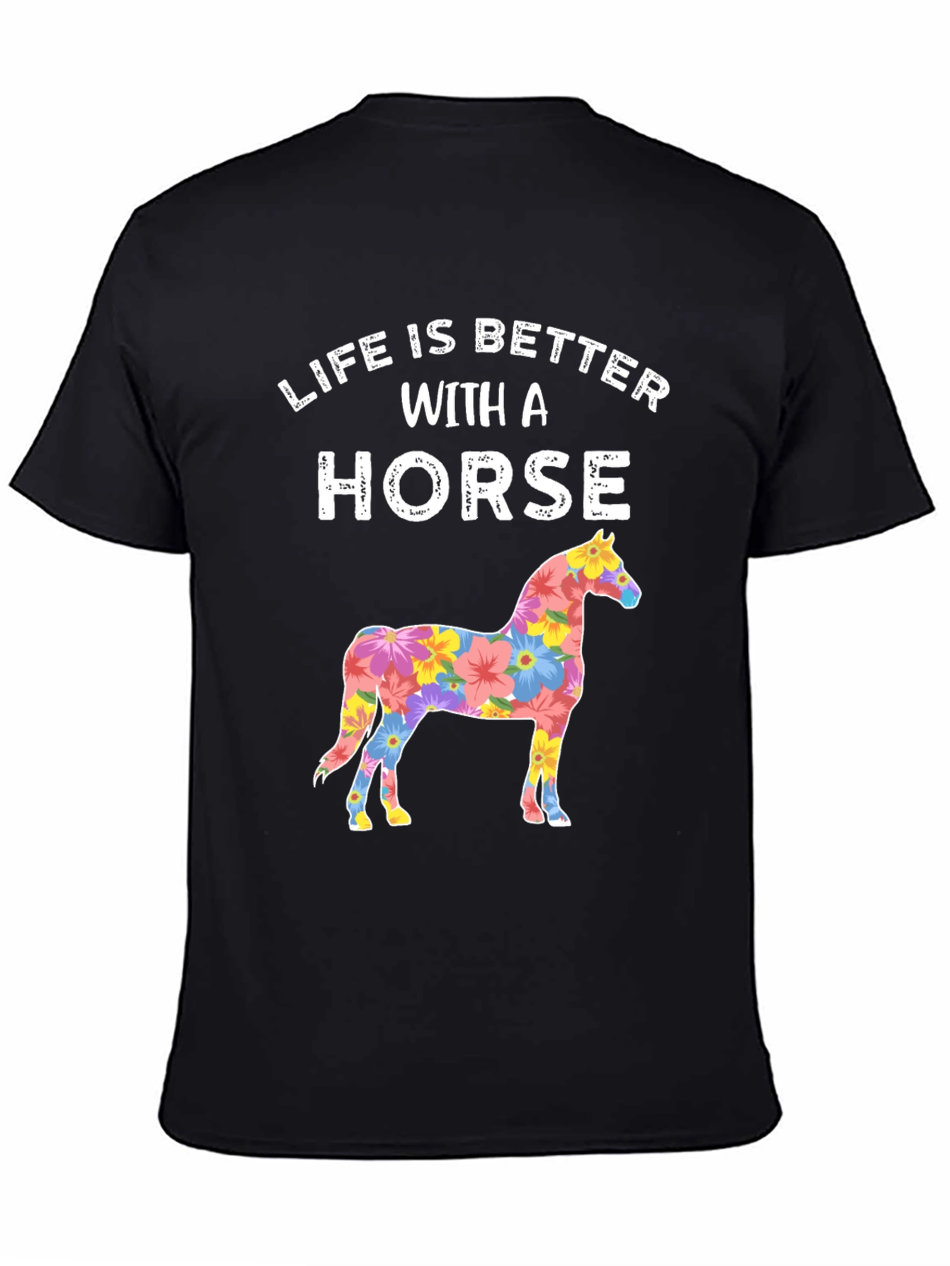 Black Life Is Better With A Horse T-Shirt view 4