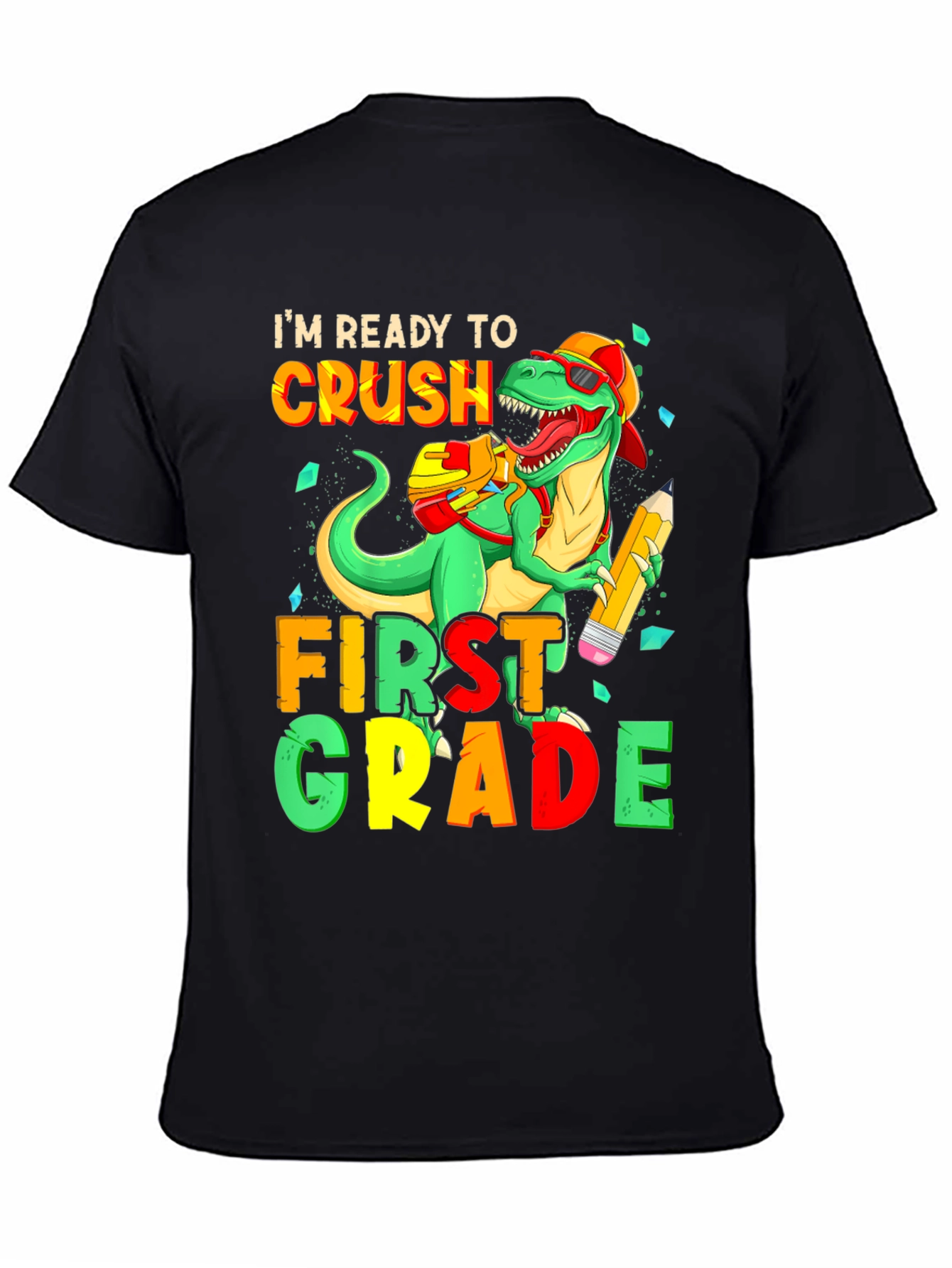 Ready to Crush First Grade T-Shirt - Dinosaur Back to School Tee - 4