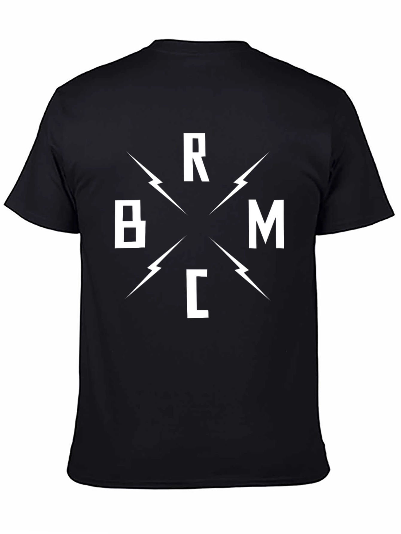 Black BMRC Lightning Bolt Graphic Tee - Black Cotton Casual T-Shirt view 4