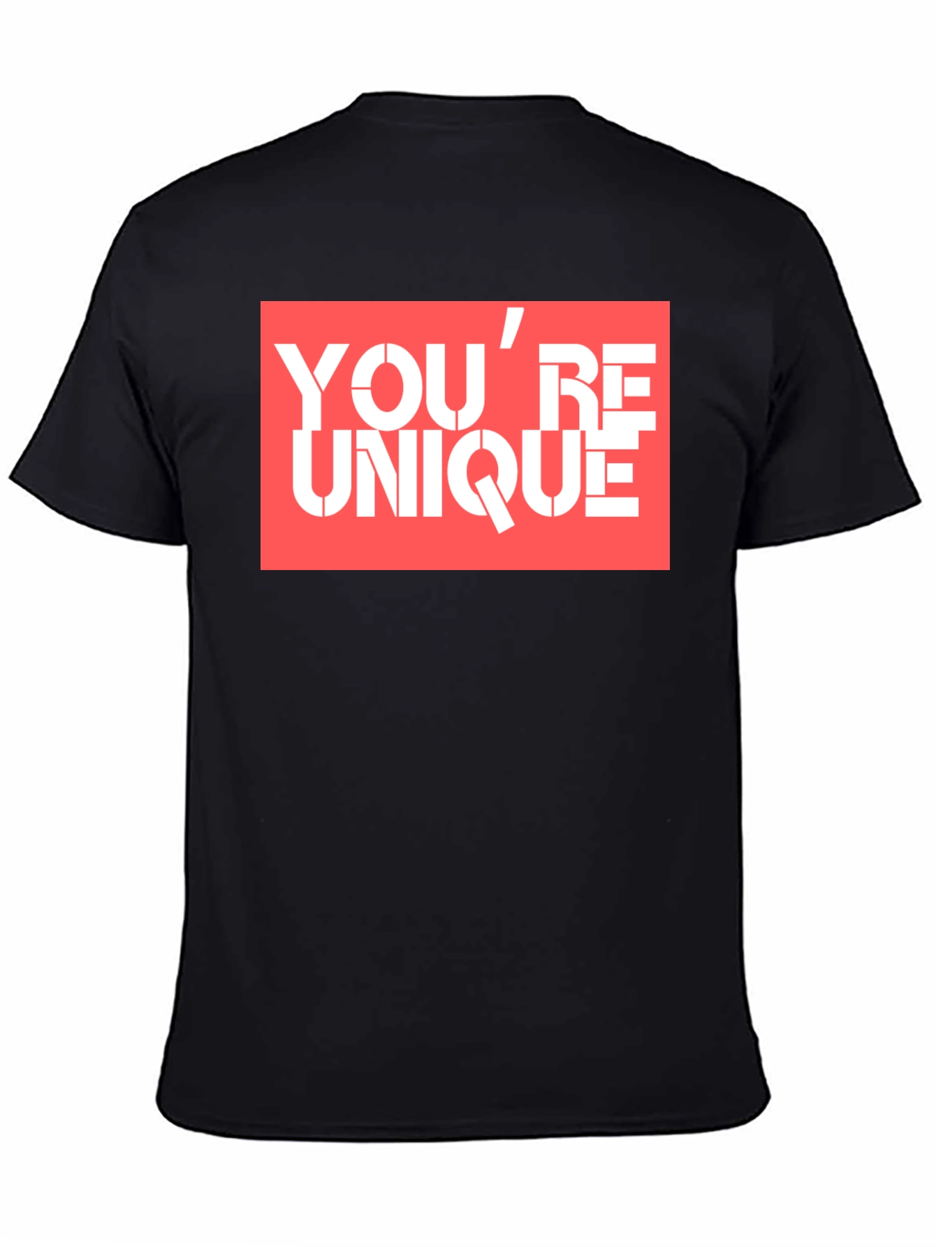 Black You're Unique Graphic Tee - Black Cotton T-Shirt view 4