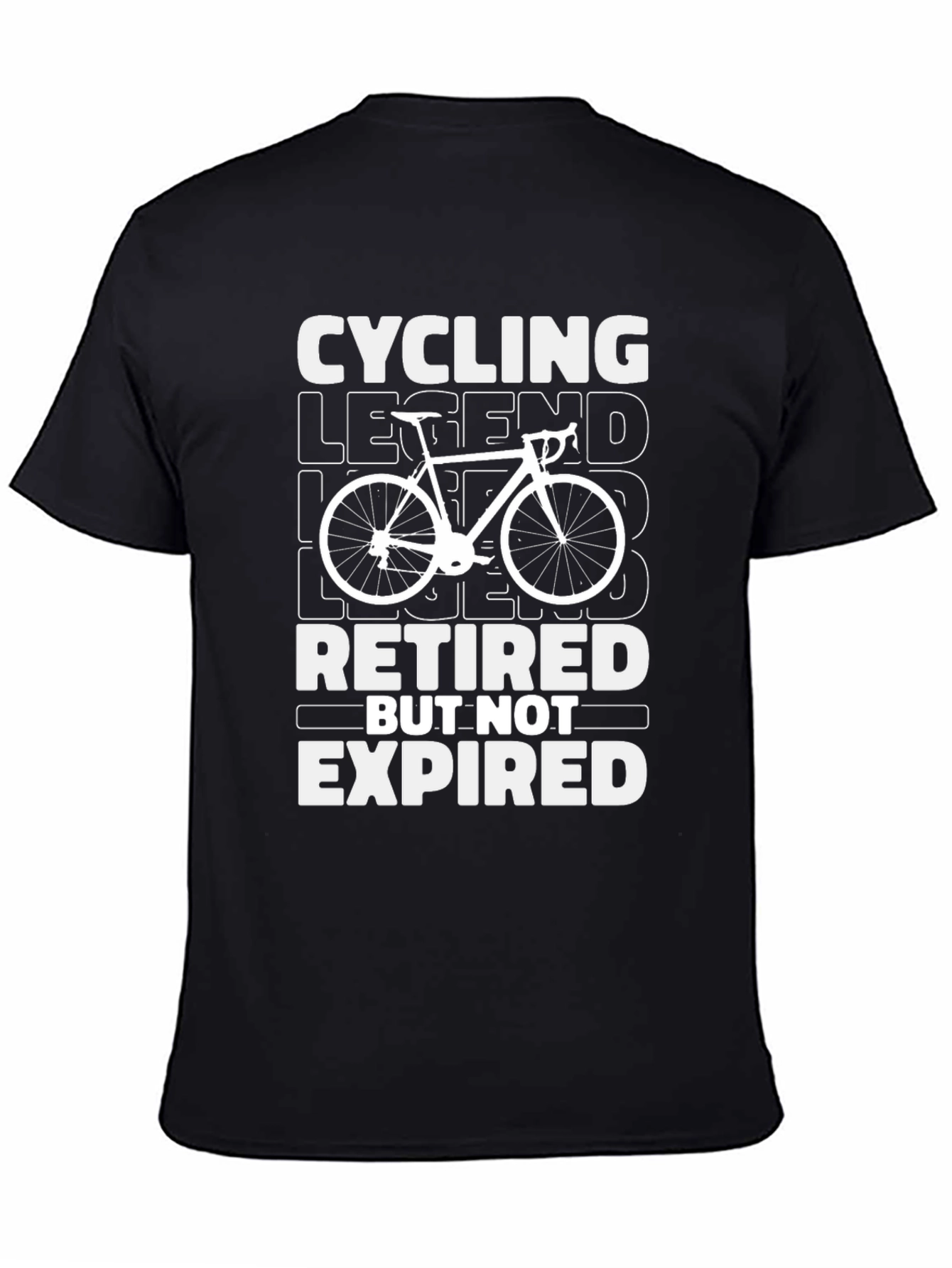 Black Cycling Legend Retired T-Shirt view 4
