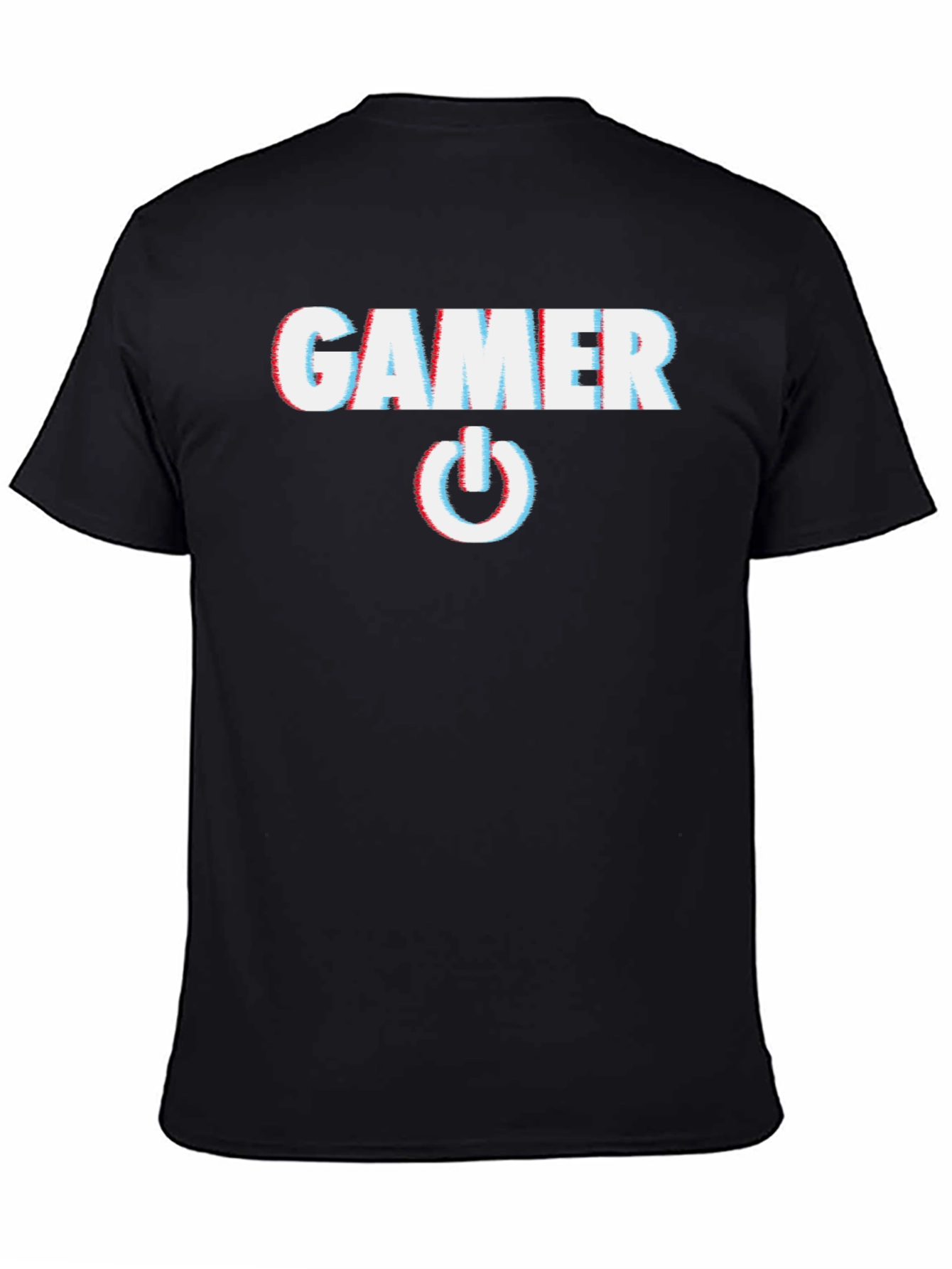 Black Gamer Glitch Style T-Shirt - Black view 4
