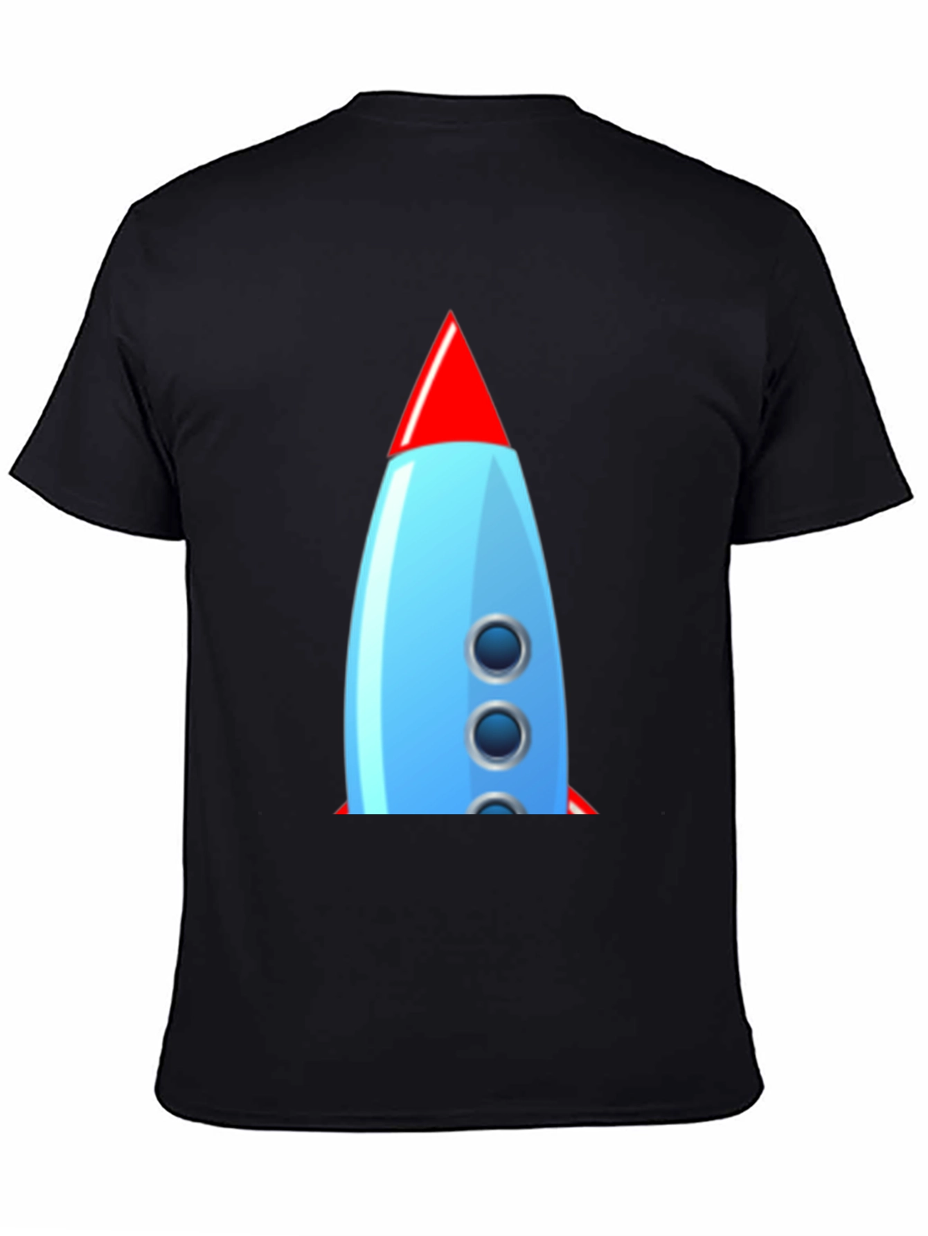 Black Retro Rocket Graphic Tee - Classic Cool! view 4