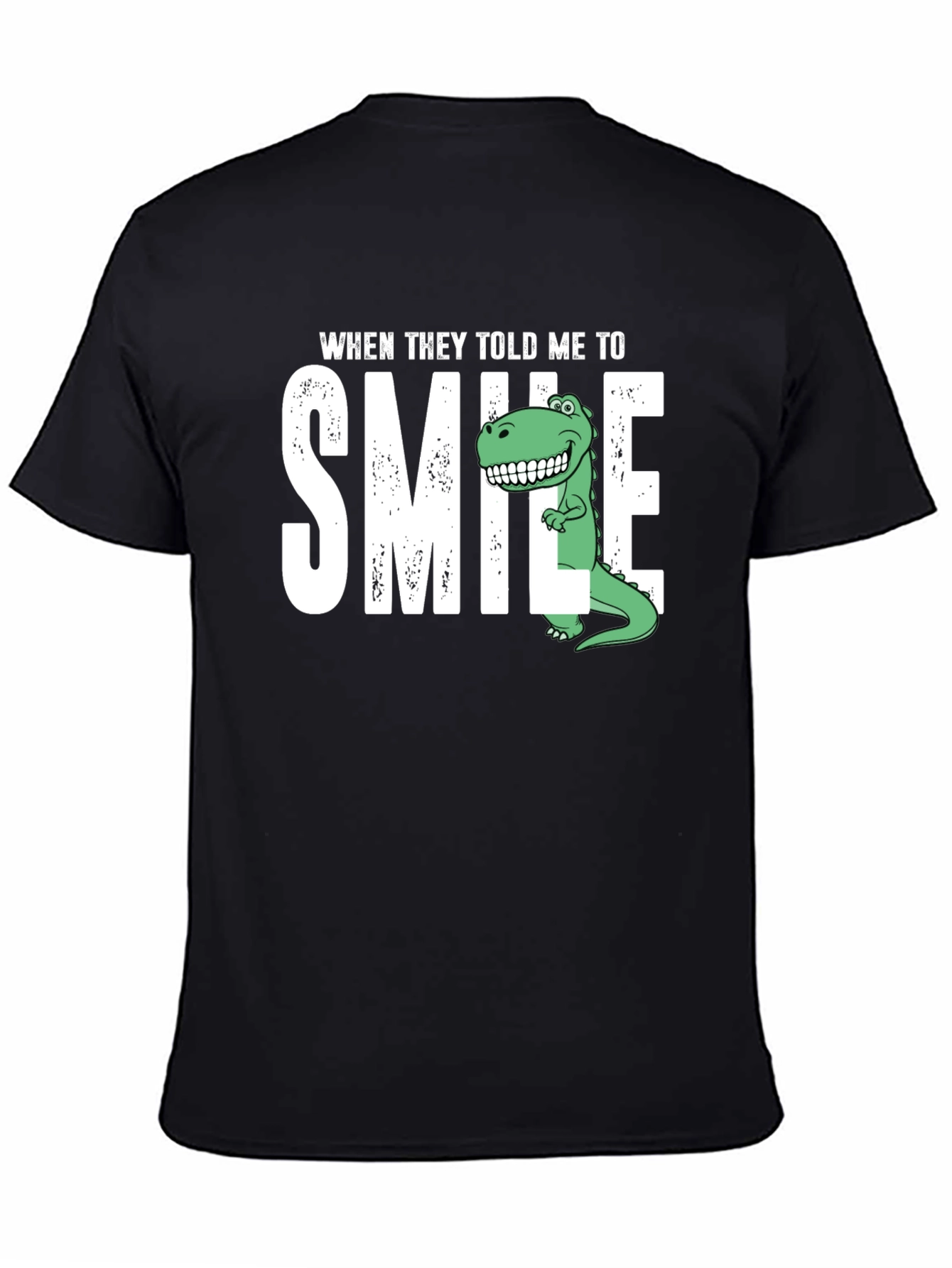 Black Smile Dinosaur Graphic T-Shirt view 4