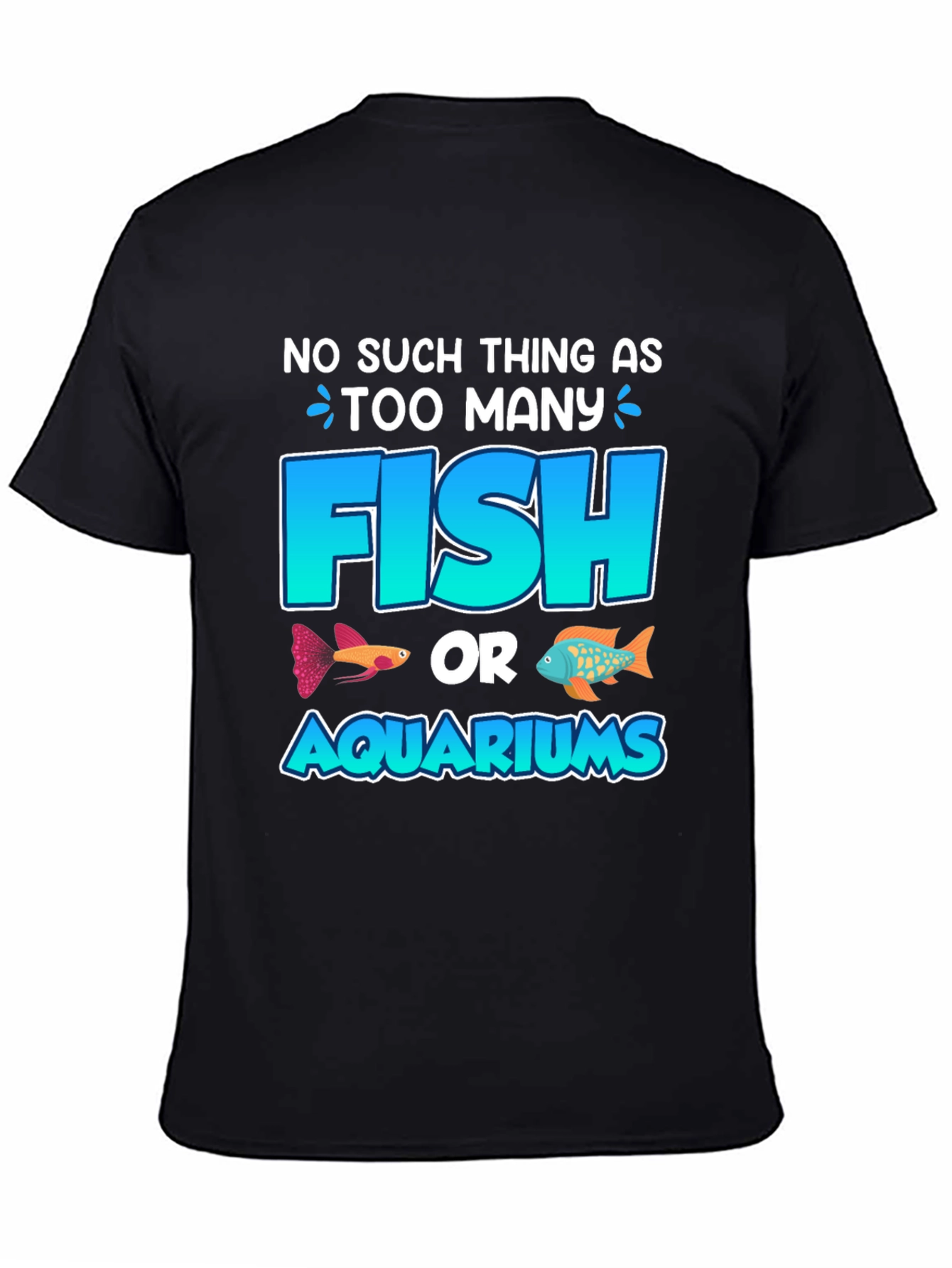 Black Funny Fish & Aquarium T-Shirt view 4