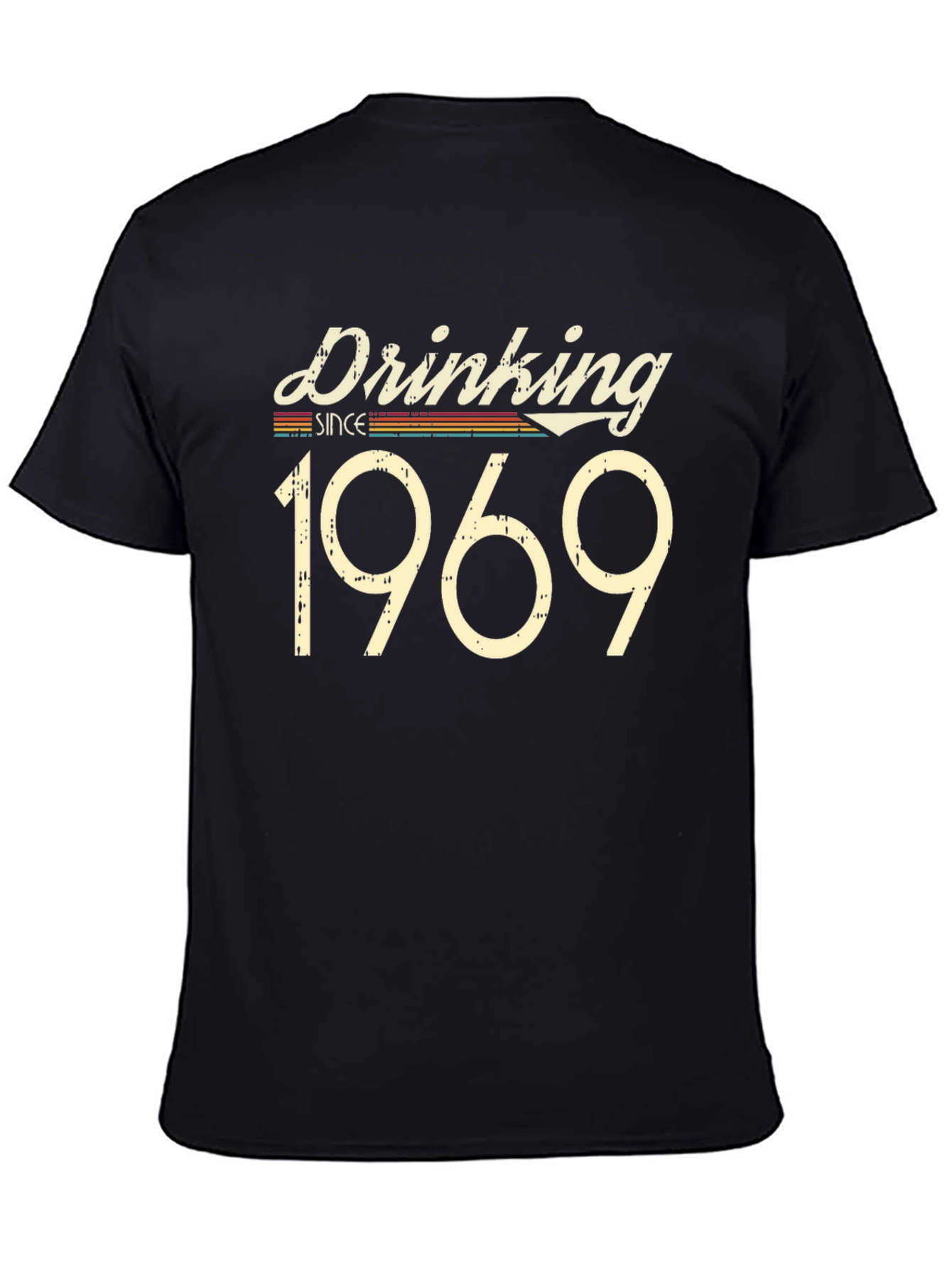 Black Drinking Since 1969 Men's Black T-Shirt view 4