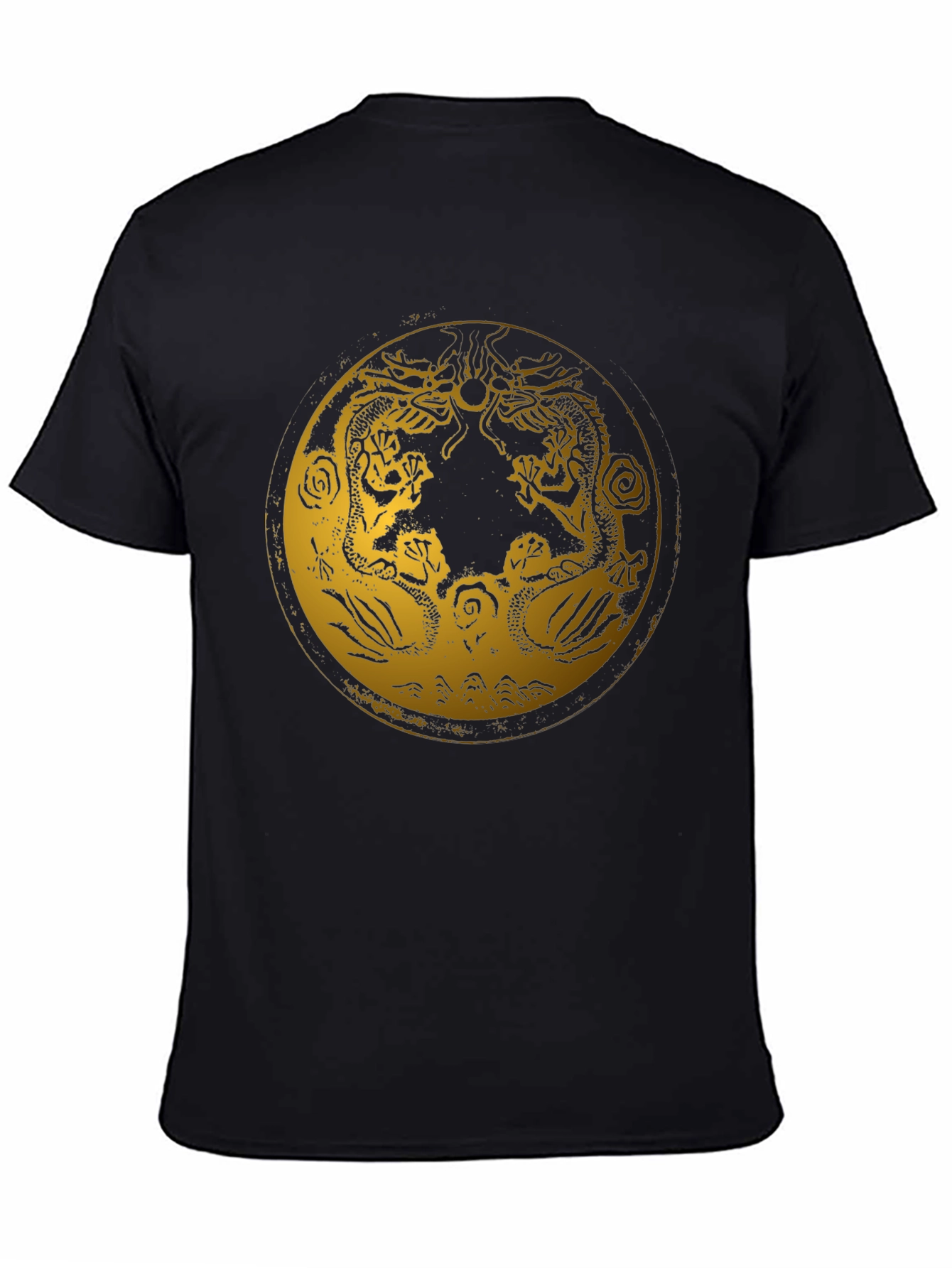 Black Dragon Circle Graphic Tee - Stylish Black T-Shirt view 4